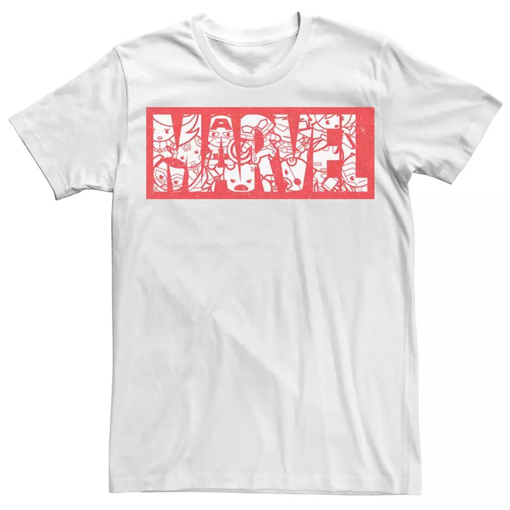 Men's Marvel Kawaii Art Collection Graphic Tee, Size: Small, White Product Image
