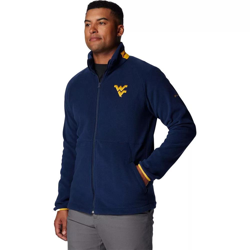 Mens Columbia West Virginia Mountaineers Flanker IV Fleece Raglan Full-Zip Jacket Blue Product Image