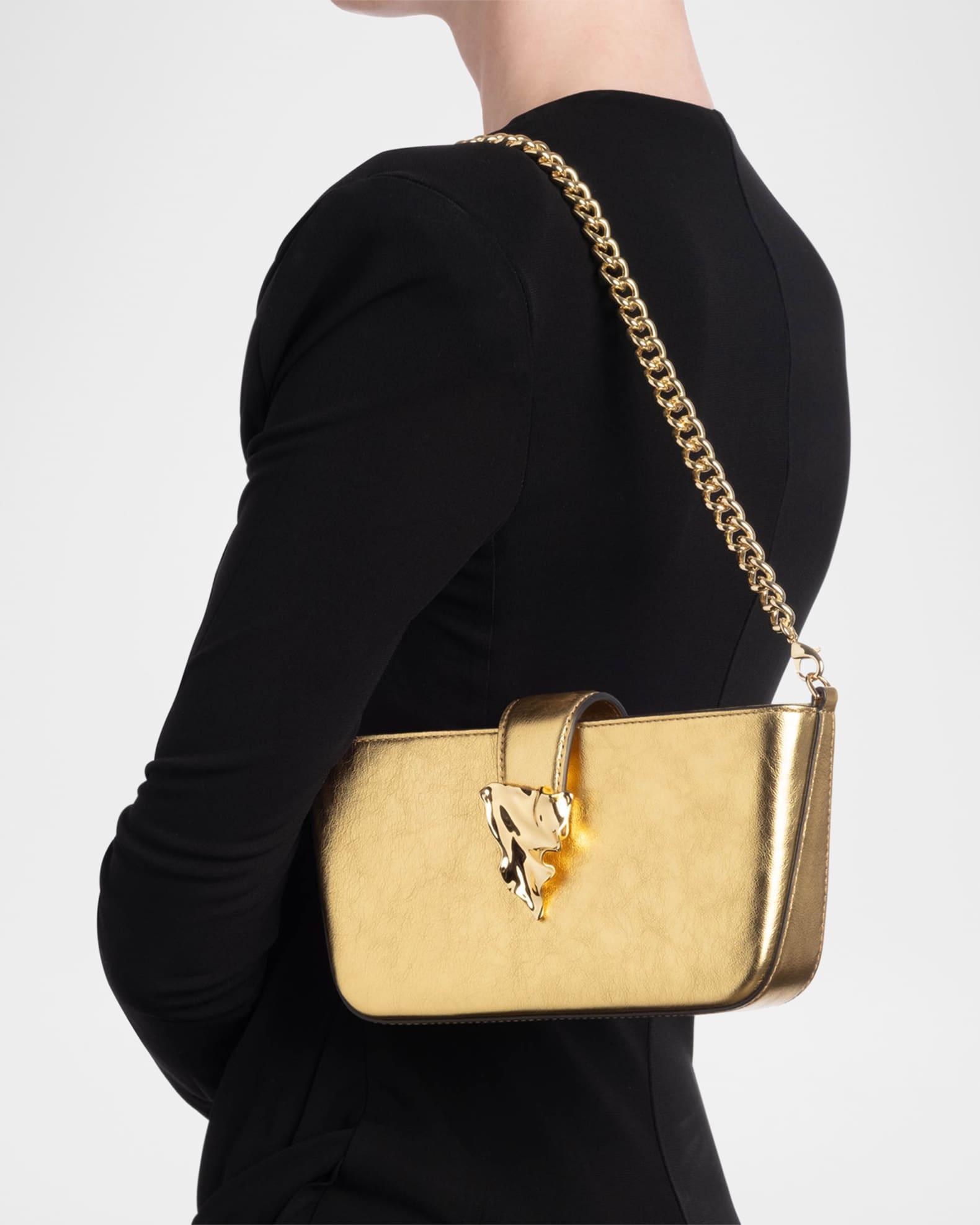 The Crumple Metallic Leather Crossbody Bag  Product Image