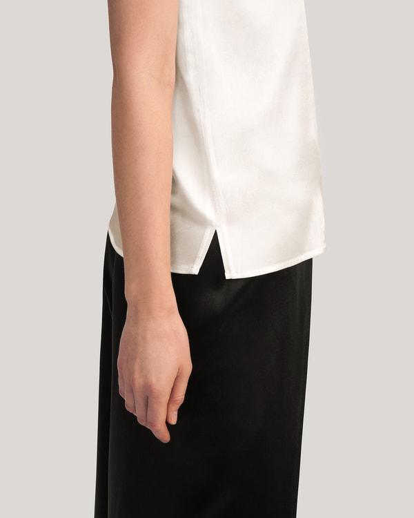 V-Neck Sleeveless Silk Tank Top Product Image