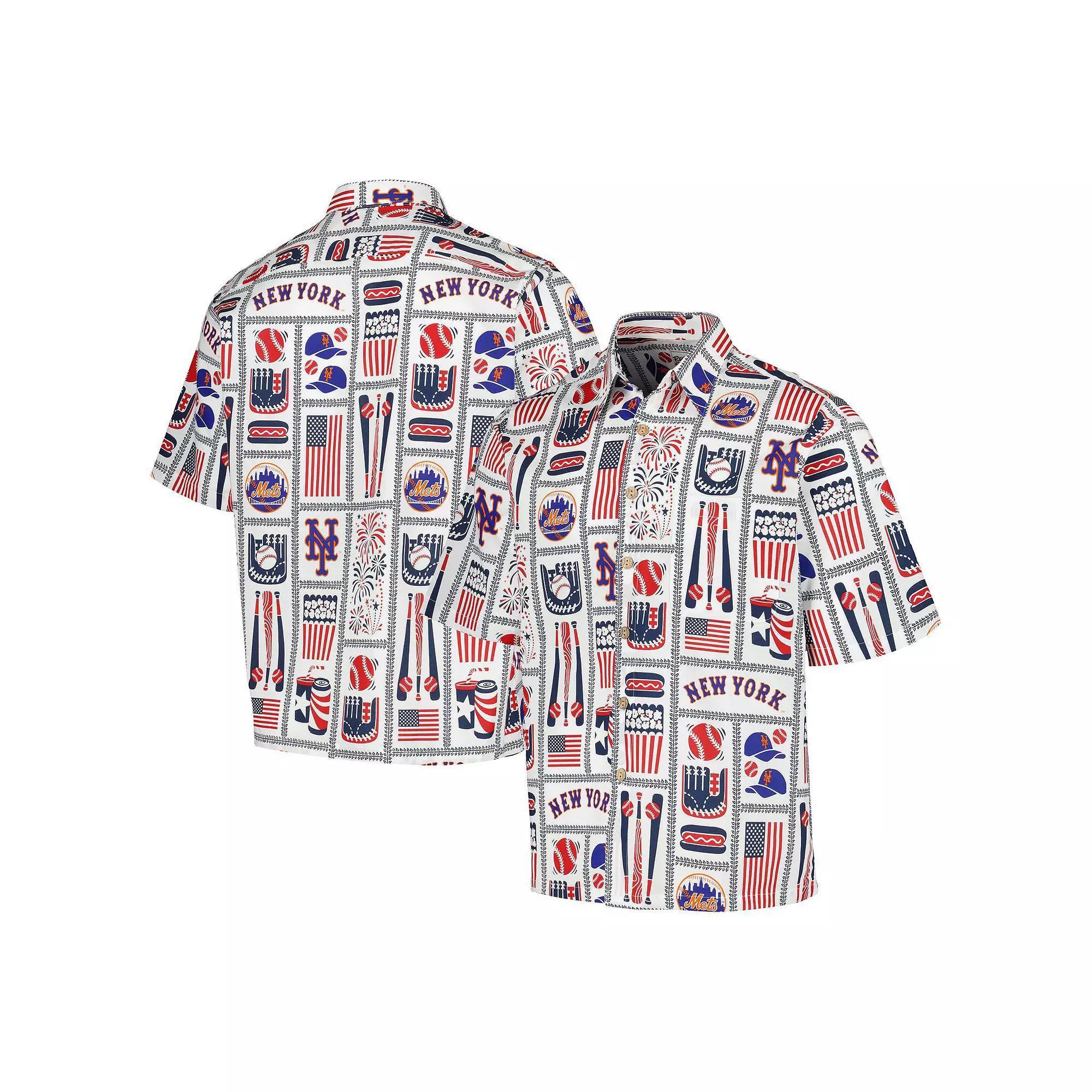Men's Reyn Spooner White New York Mets Americana Button-Up Shirt, Size: Small Product Image