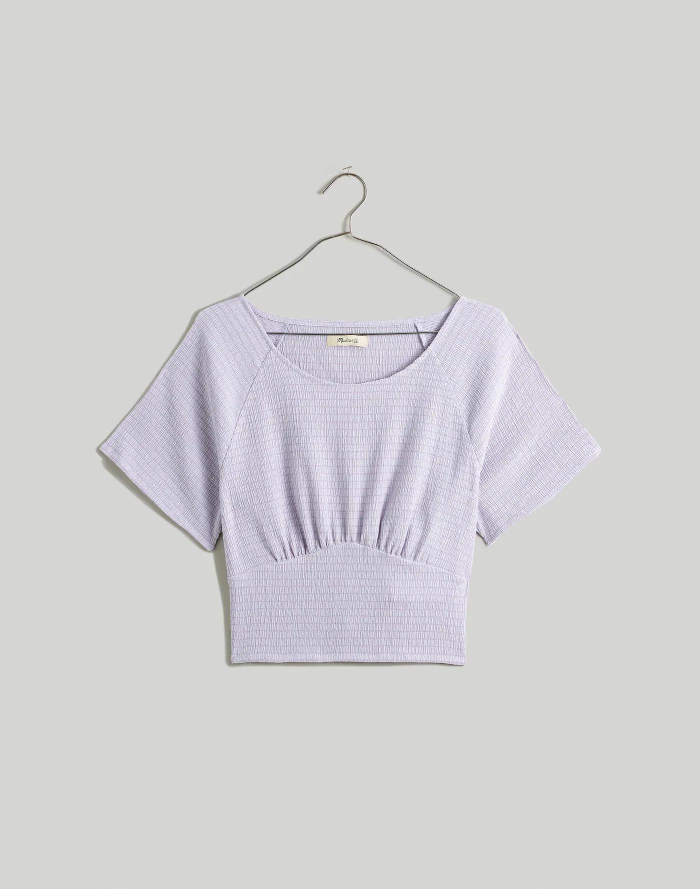 Shirred Crewneck Crop Top Product Image
