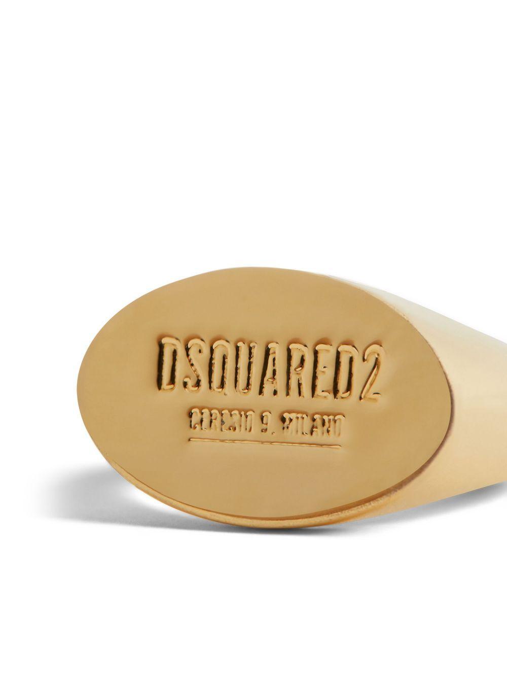 logo-engraved burnished-finish ring Product Image