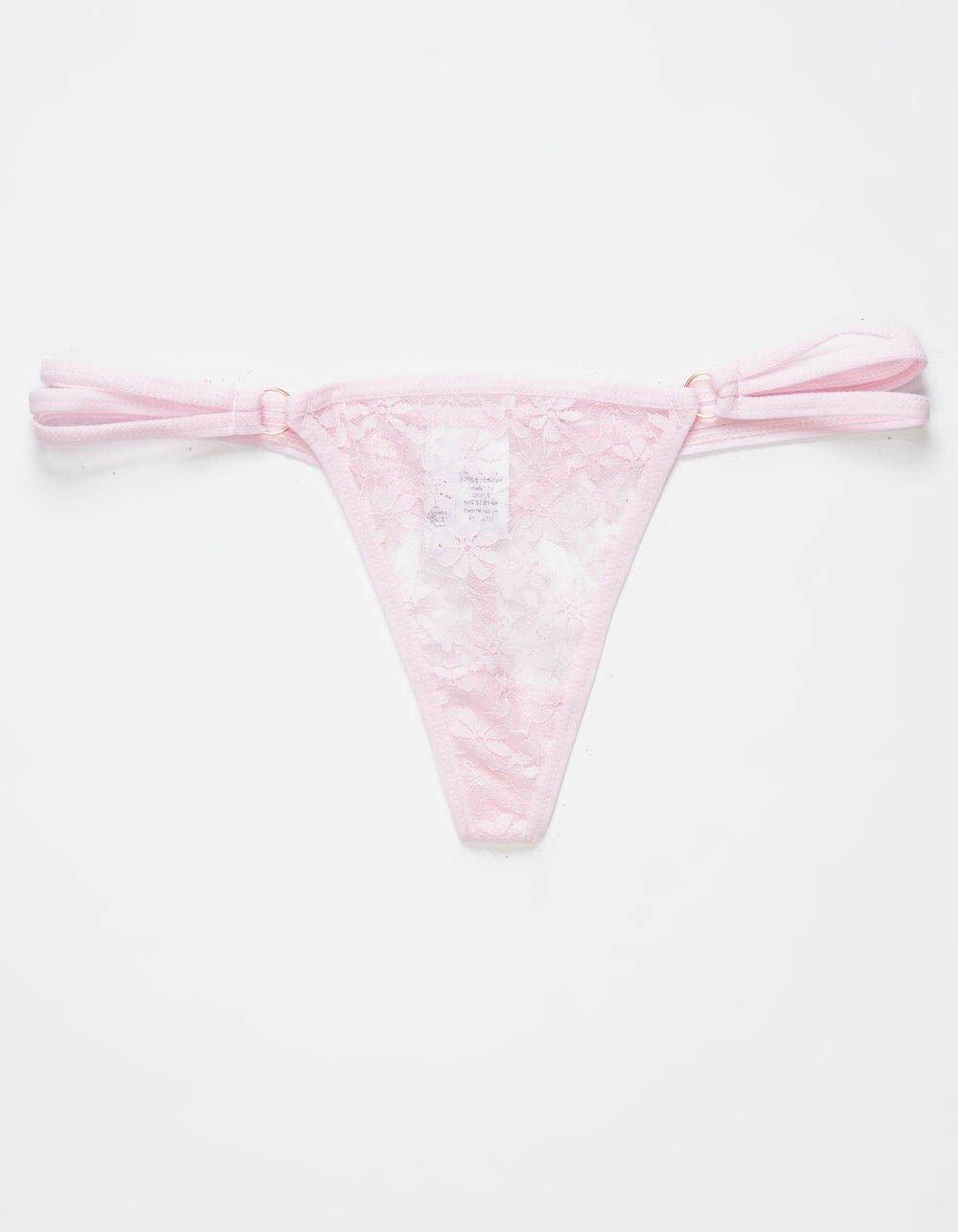 FULL TILT Strappy Side Lace Thong - LILAC Product Image
