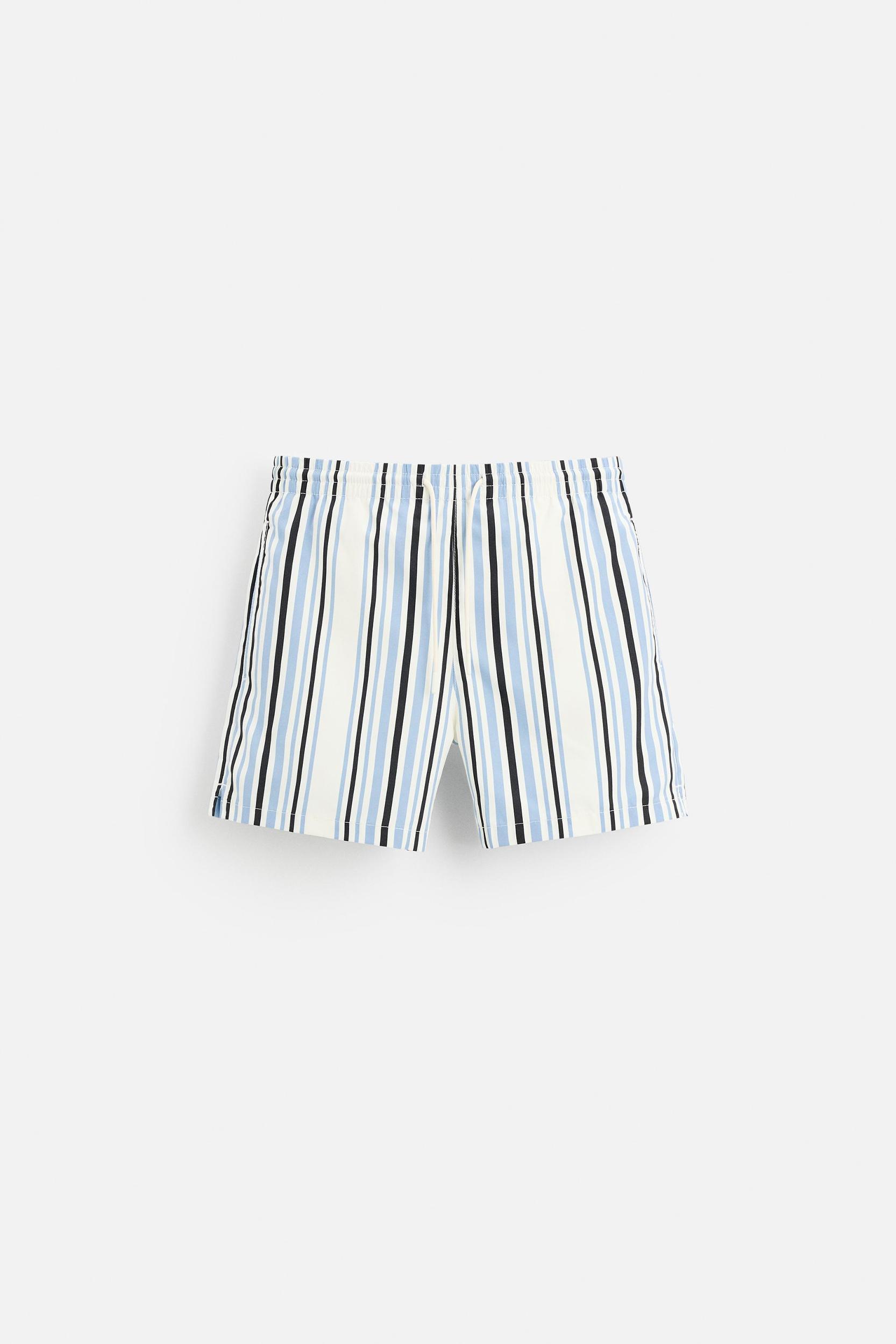 STRIPED REGULAR SWIMMING TRUNKS Product Image