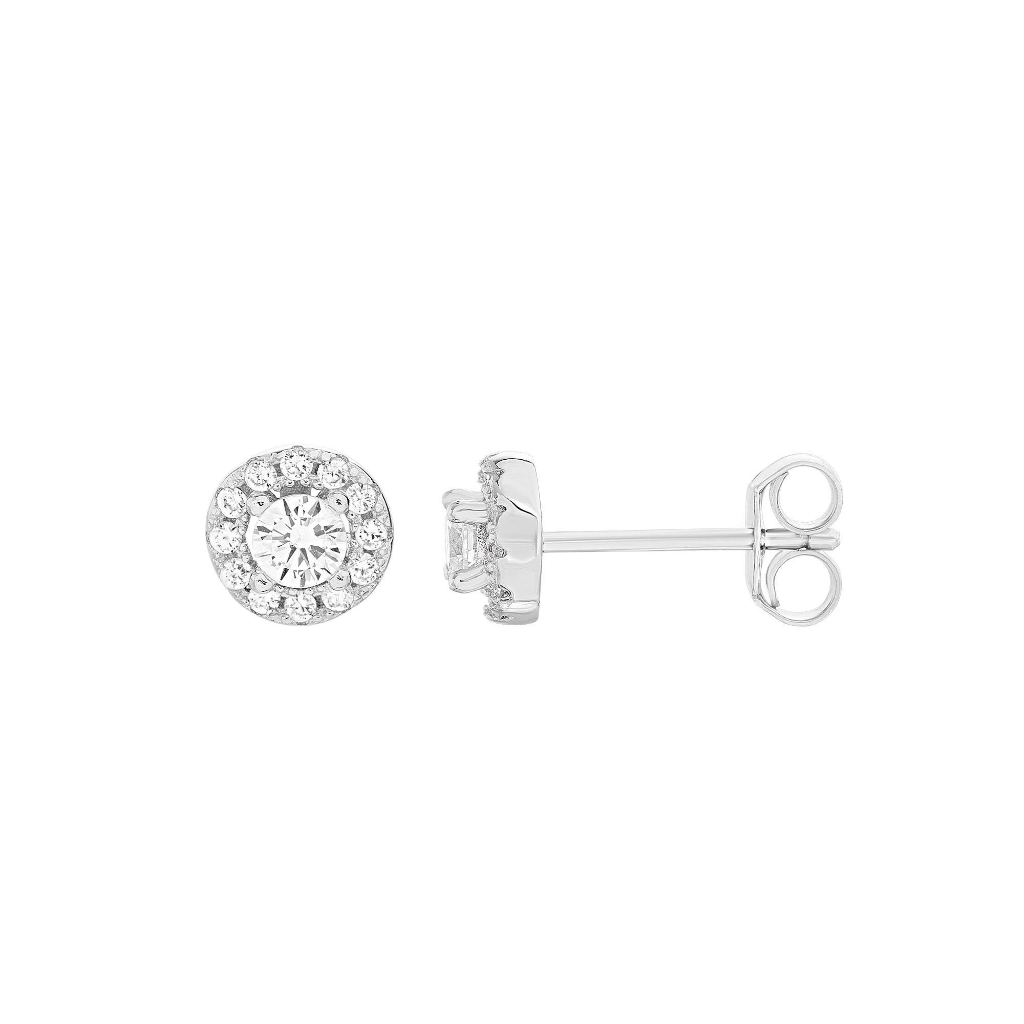 Royal Aura Sterling Silver 1/2 Carat T.W. Diamond Cluster Stud Earrings, Women's Product Image