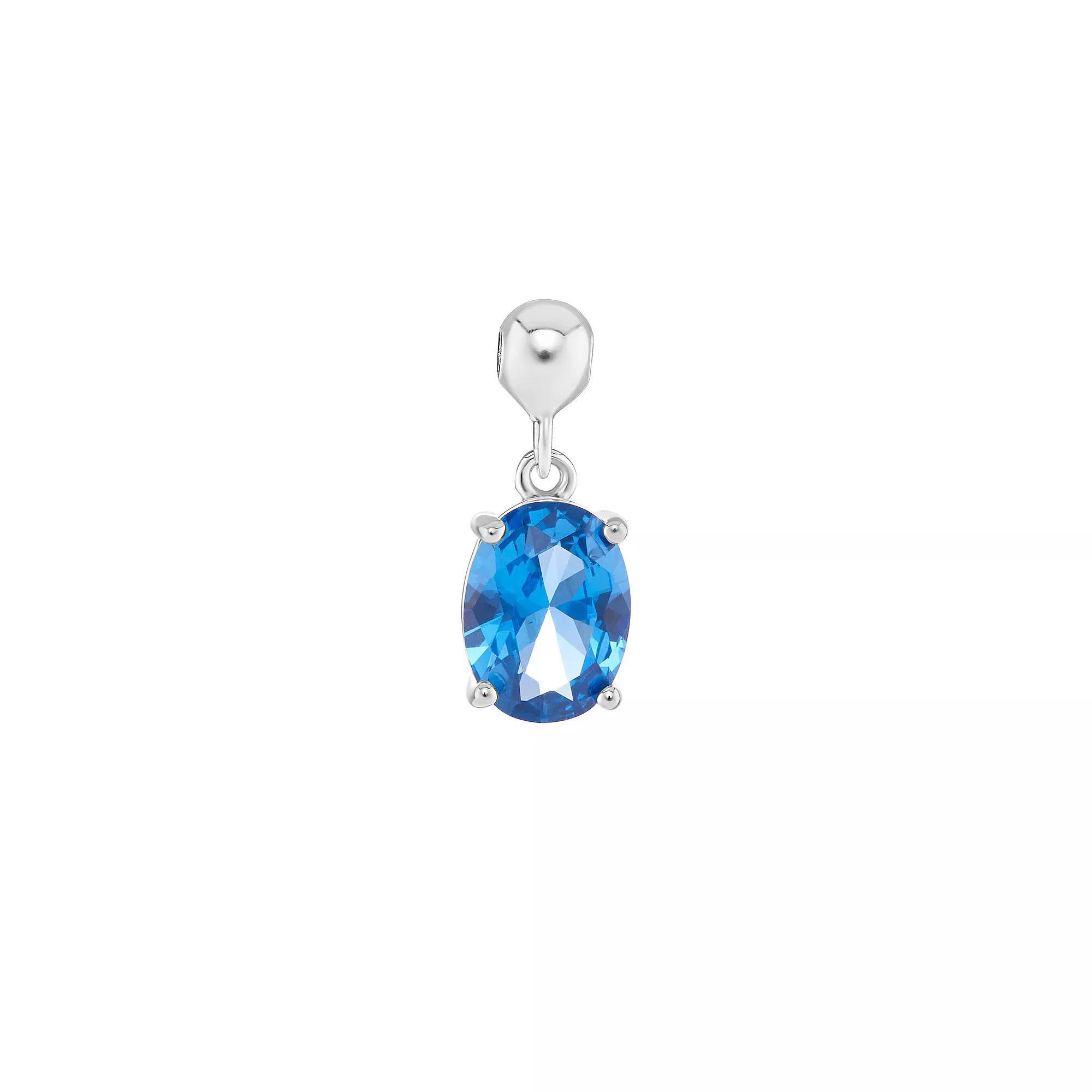 PRIMROSE Sterling Silver Oval Cubic Zirconia Sliding Charm, Women's, Sterling December Product Image