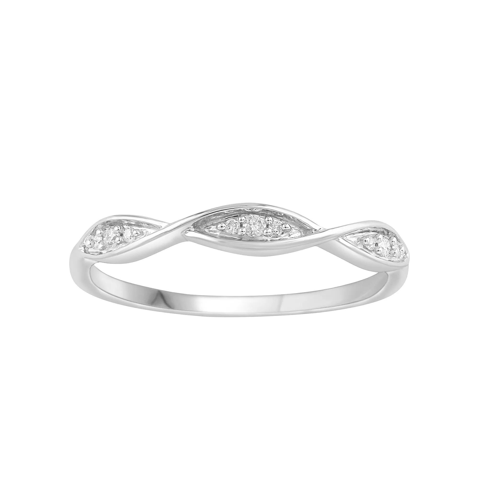 10k Gold Diamond Accent Twist Band Ring, Women's, Size: 8, Pink Product Image