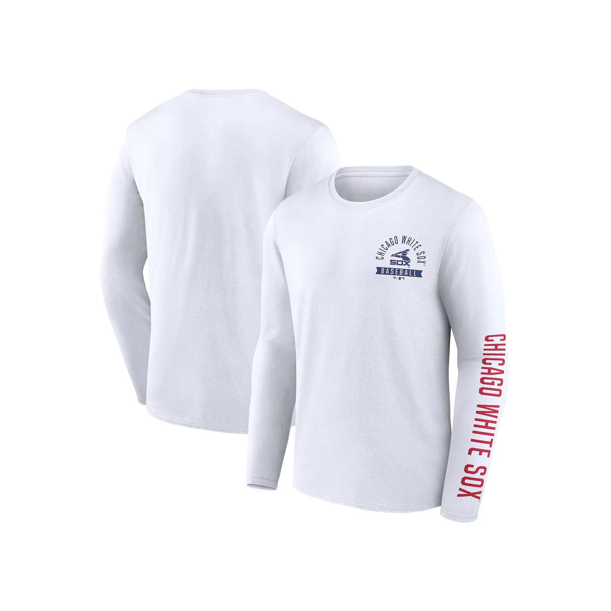 Men's Fanatics Branded White Chicago White Sox Pressbox Long Sleeve T-Shirt, Size: XL Product Image