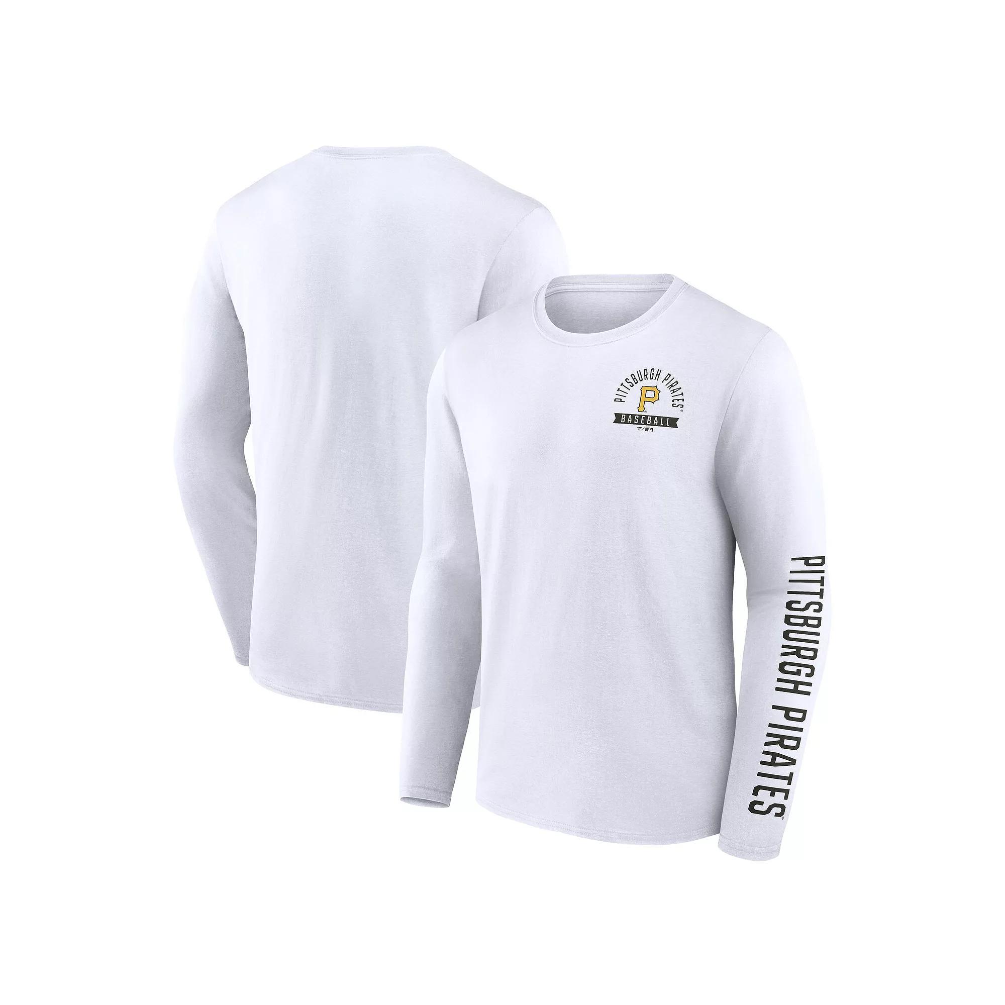 Men's Fanatics  White Pittsburgh Pirates Press Box Long Sleeve T-Shirt, Size: Medium Product Image