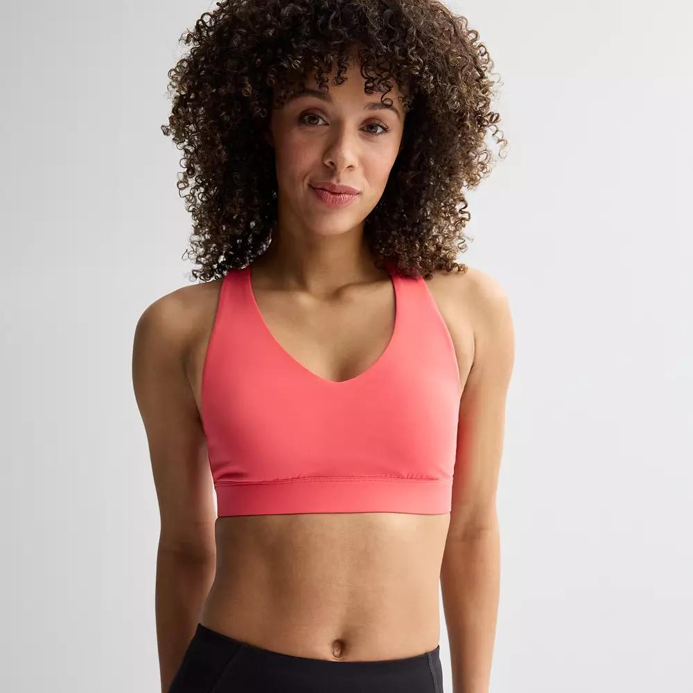 Tek Gear® Ultrastretch Medium-Impact V-Neck Sports Bra, Women's, Size: XL, Modern White Product Image