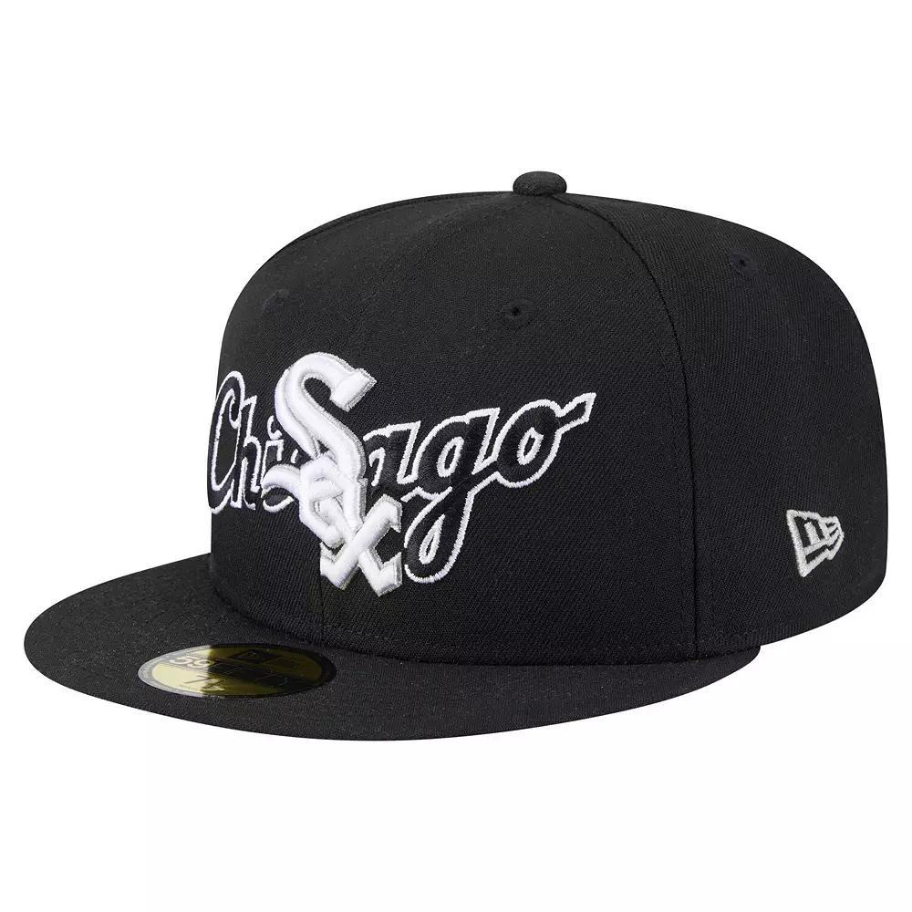Men's New Era Black Chicago White Sox Overlap 59FIFTY Fitted Hat, Size: 7 Product Image
