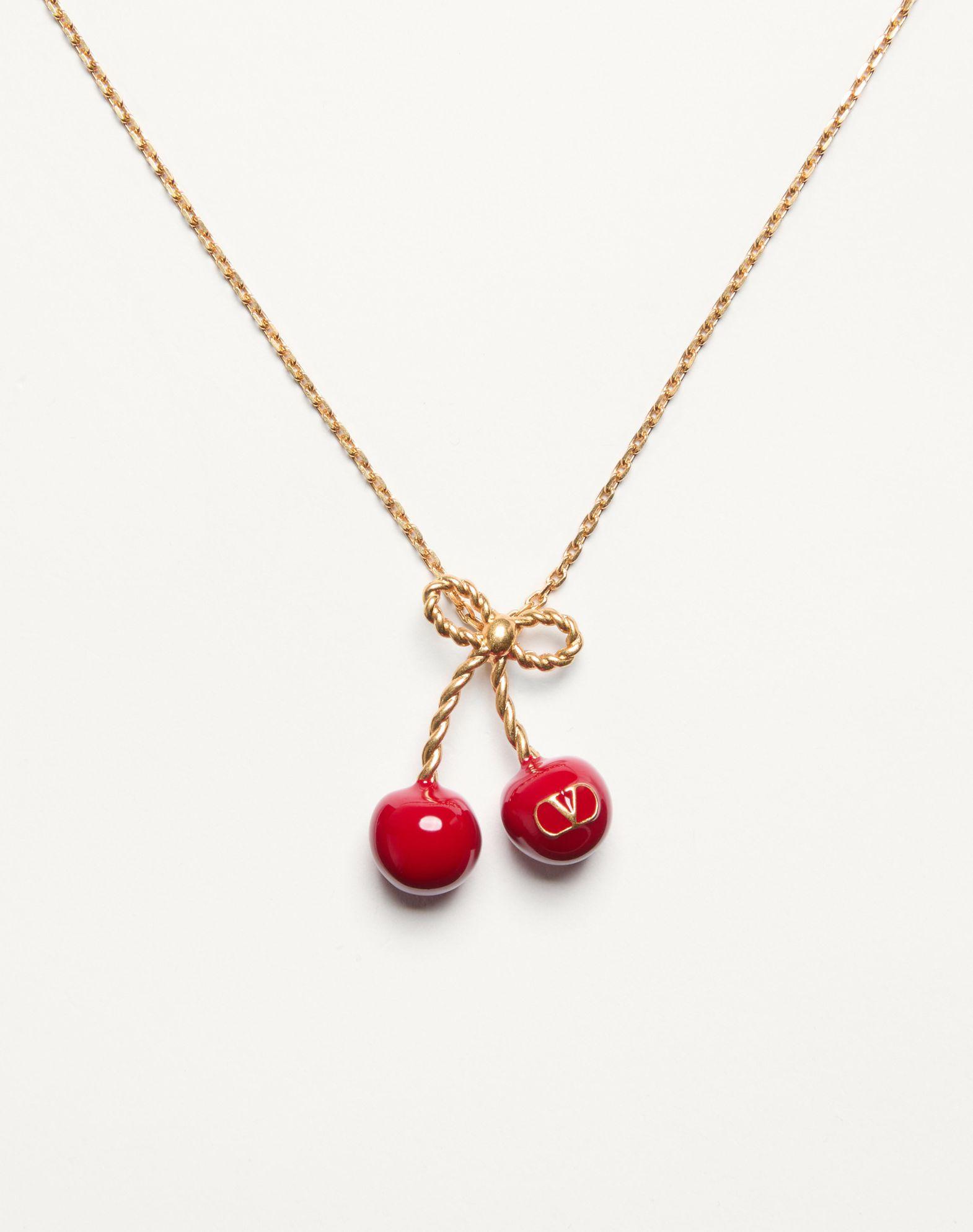 Cherryfic Metal And Enamel Necklace Product Image