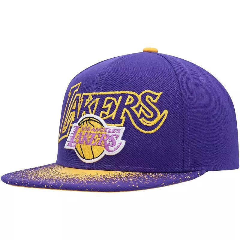 Mens Mitchell & Ness Los Angeles Lakers Hardwood Classics Energy Re-Take Speckle Brim Snapback Hat Product Image