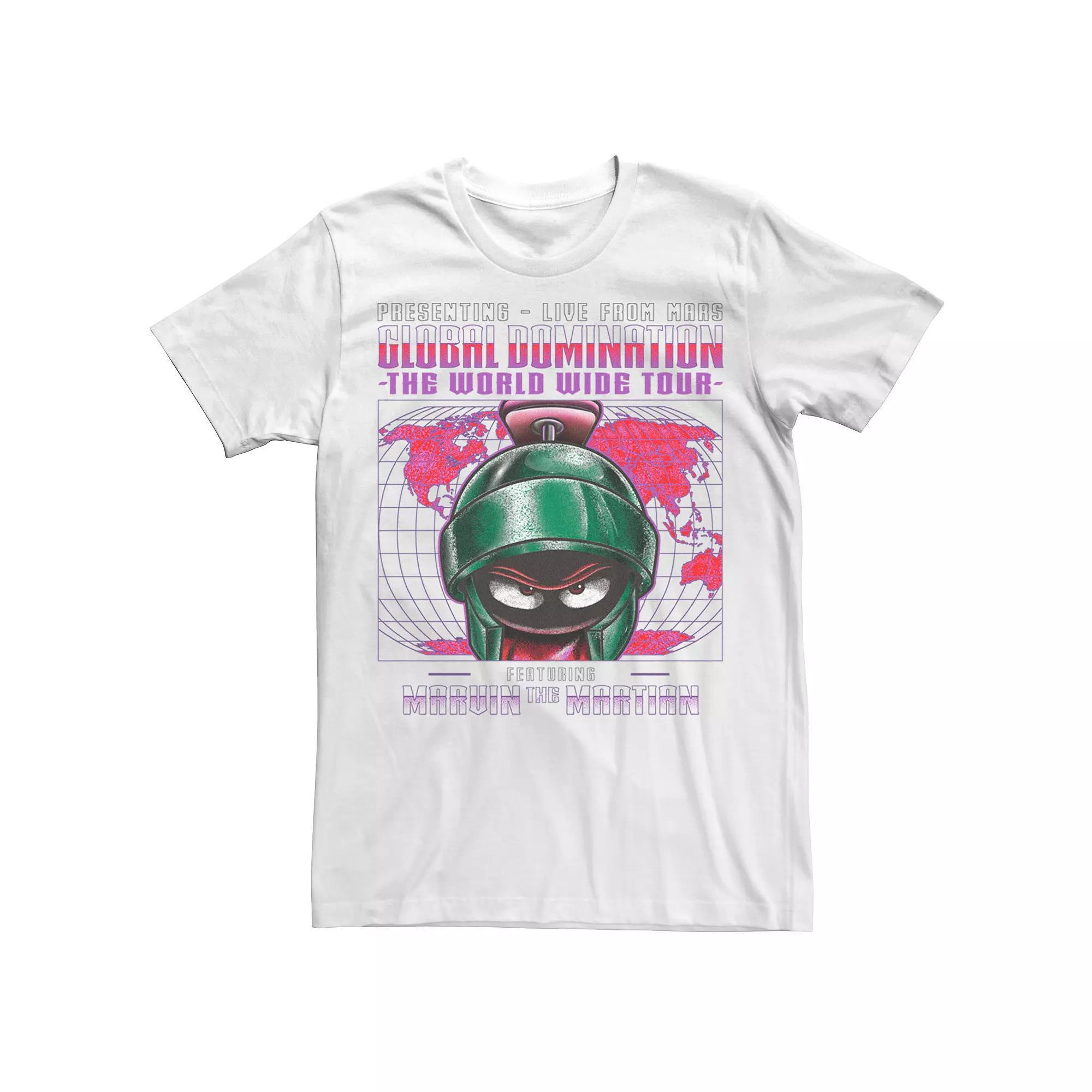 Men's Looney Tunes Marvin The Martian Global Domination Tee, Size: XXL, White Product Image