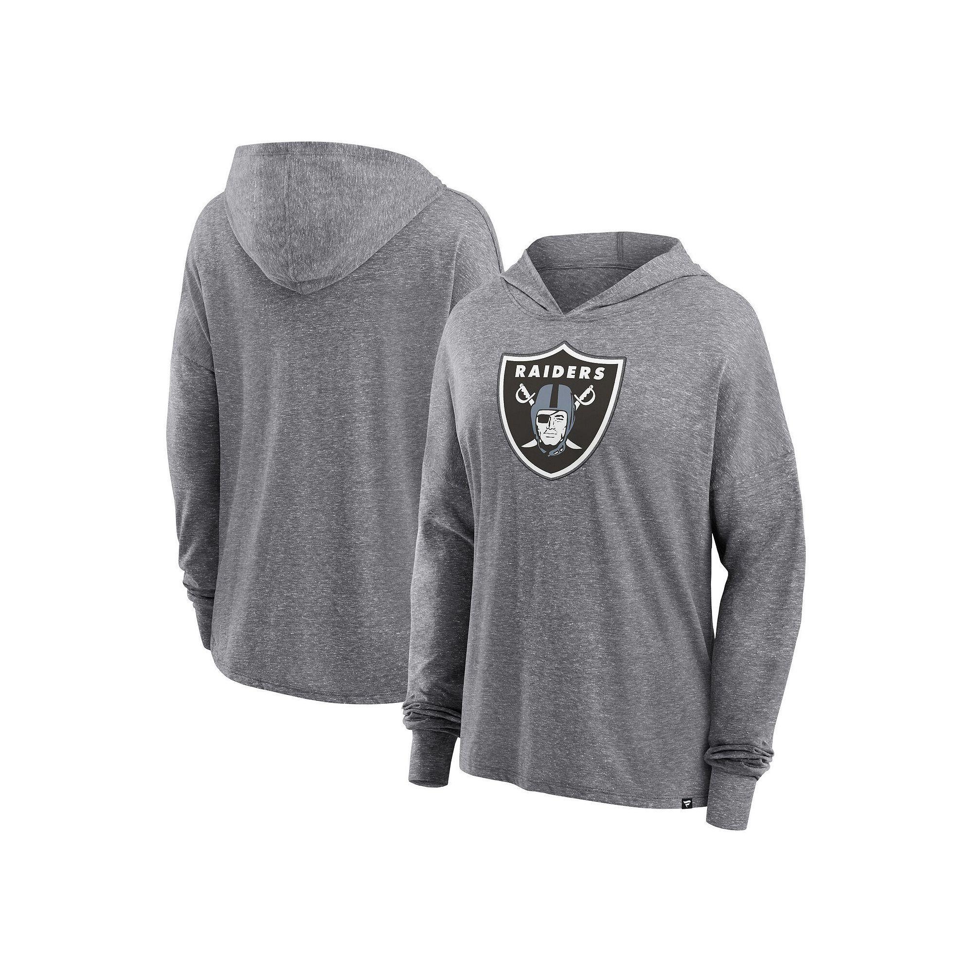 Women's Fanatics Branded Heather Gray Las Vegas Raiders Cozy Primary Pullover Hoodie, Size: XS, Lvr Grey Product Image