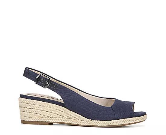 LifeStride Socialite Women's Wedge Sandals, Size: 6 Wide, Blue Product Image