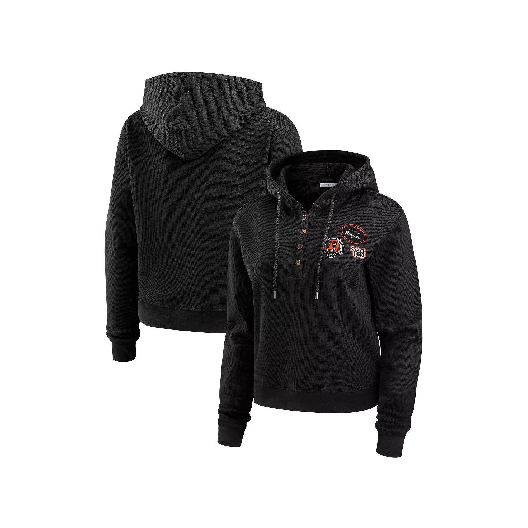 Women's WEAR by Erin Andrews  Royal Buffalo Bills Waffle Hoodie Pullover Top, Size: 2XL, Blue Product Image