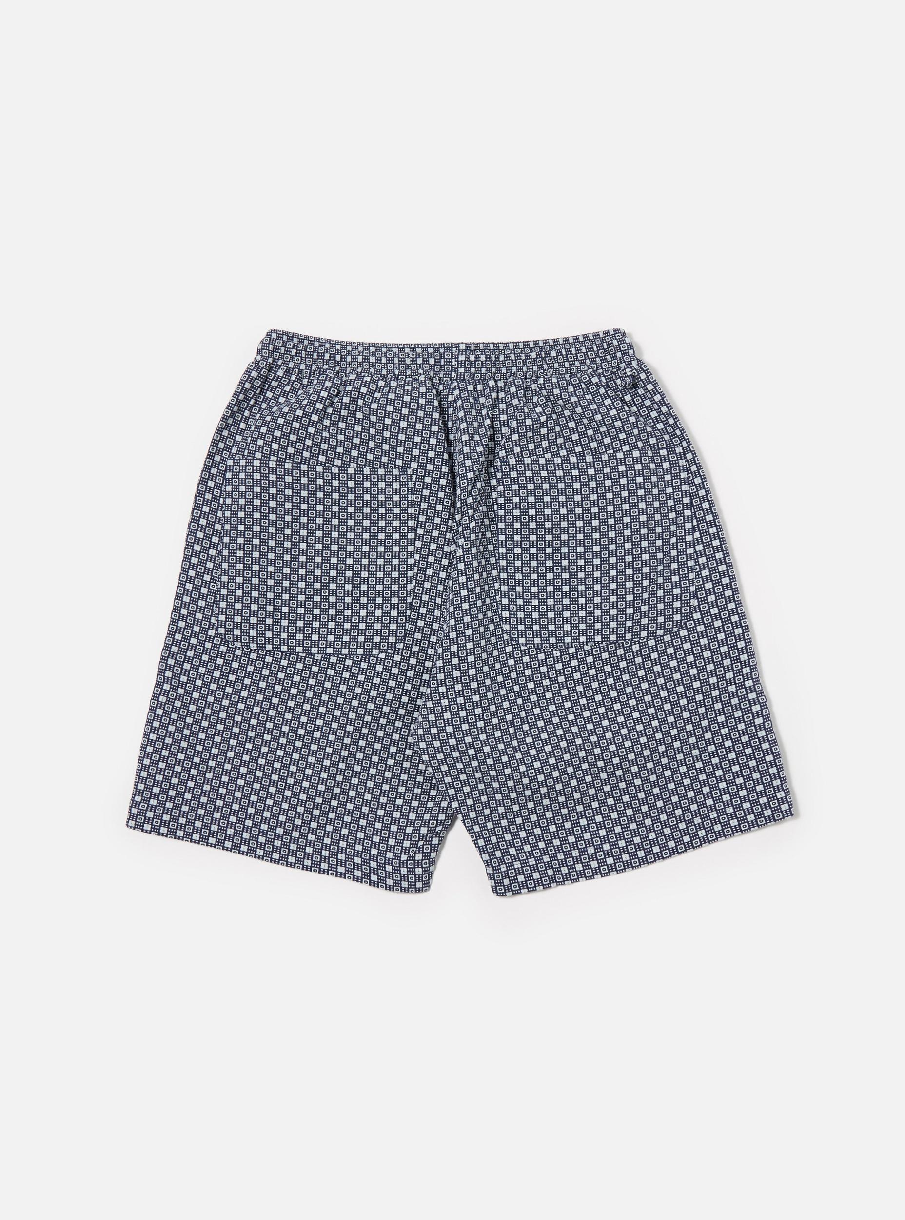 Navy Tile 3 Cotton Simple Short Product Image