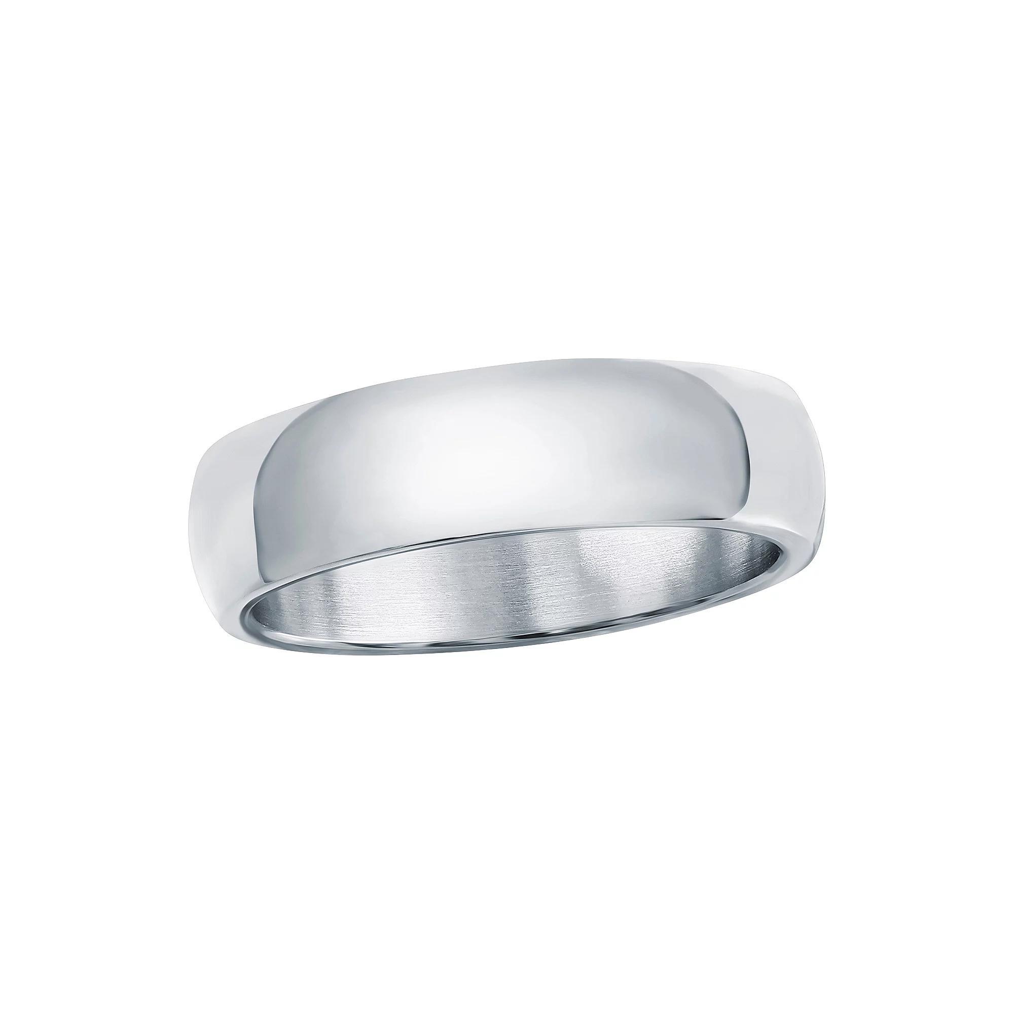 Men's Metallo Steel Gold-Plated 6mm Polished Ring, Size: 10, Stainless Product Image