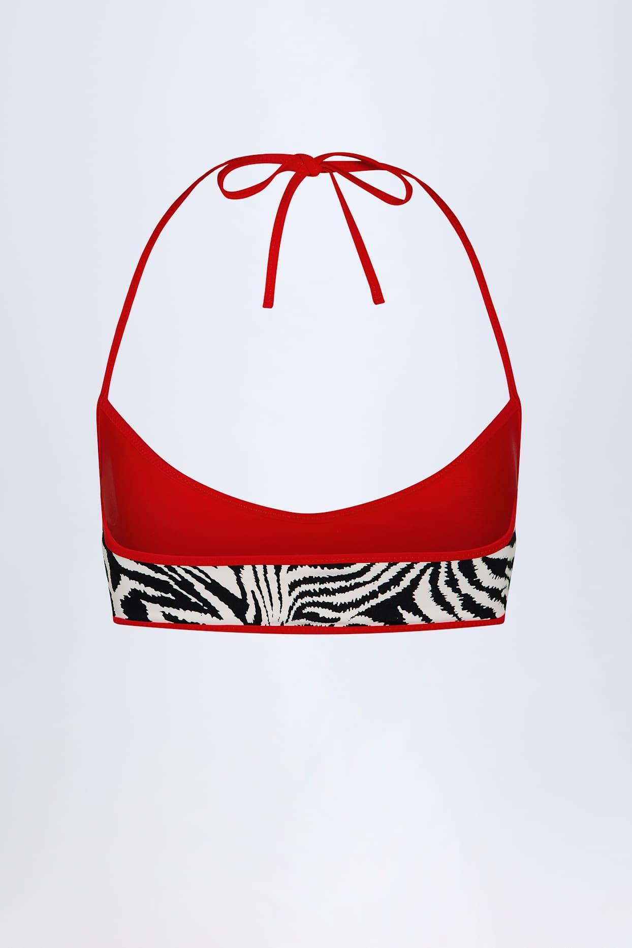 Reversible Halterneck Bikini Top in Zebra Print Product Image