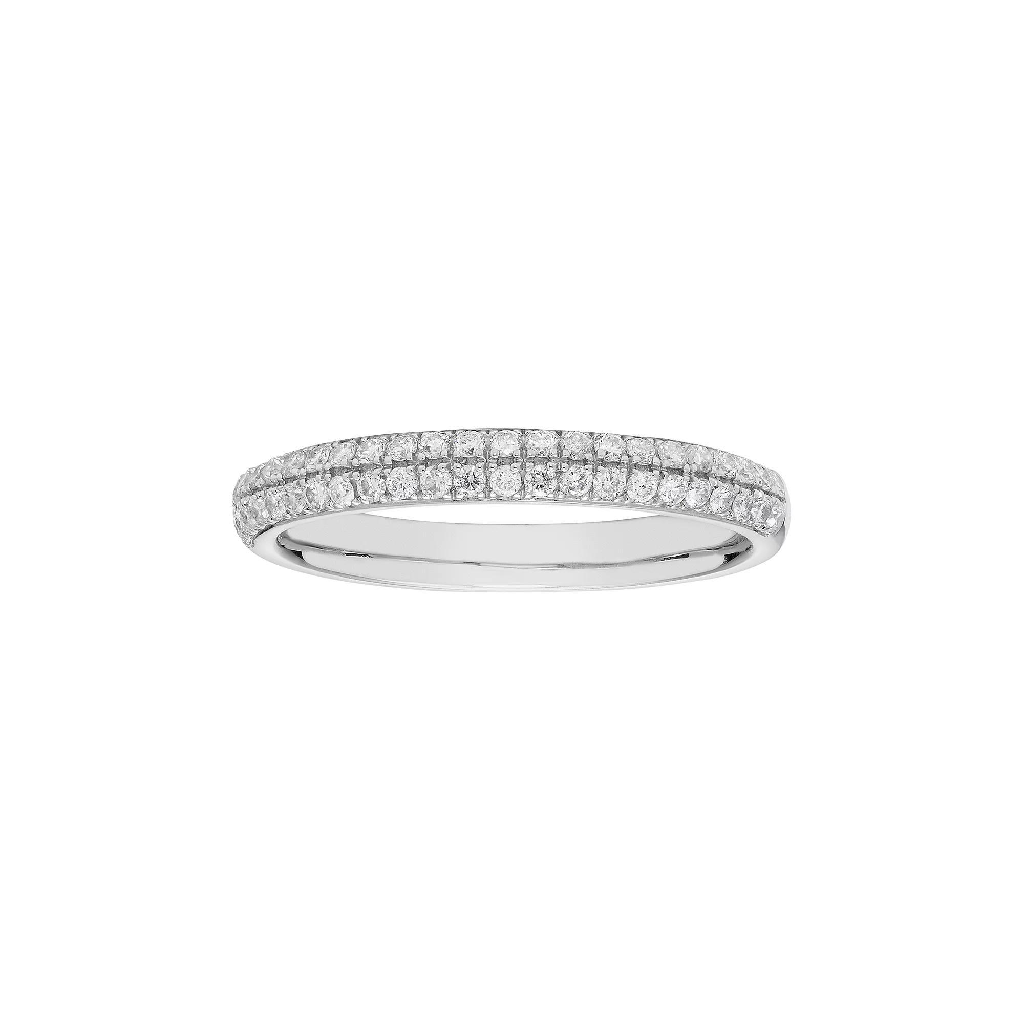 10k Gold 1/3 Carat T.W. Diamond Pave Wedding Ring, Women's, Size: 7, White Product Image
