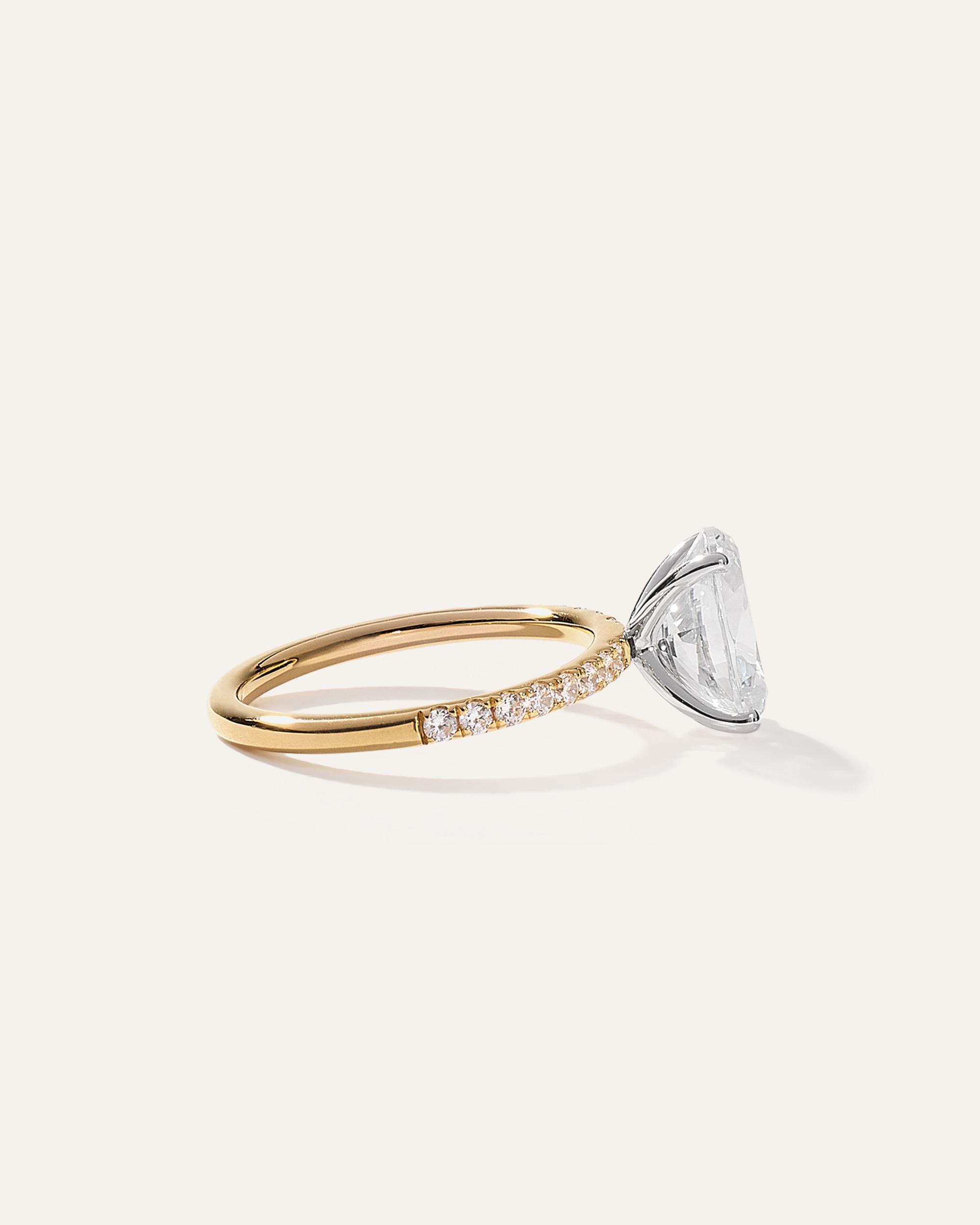 Quince | Women's Lab Grown Diamond Oval Petite Pave Engagement Ring Product Image