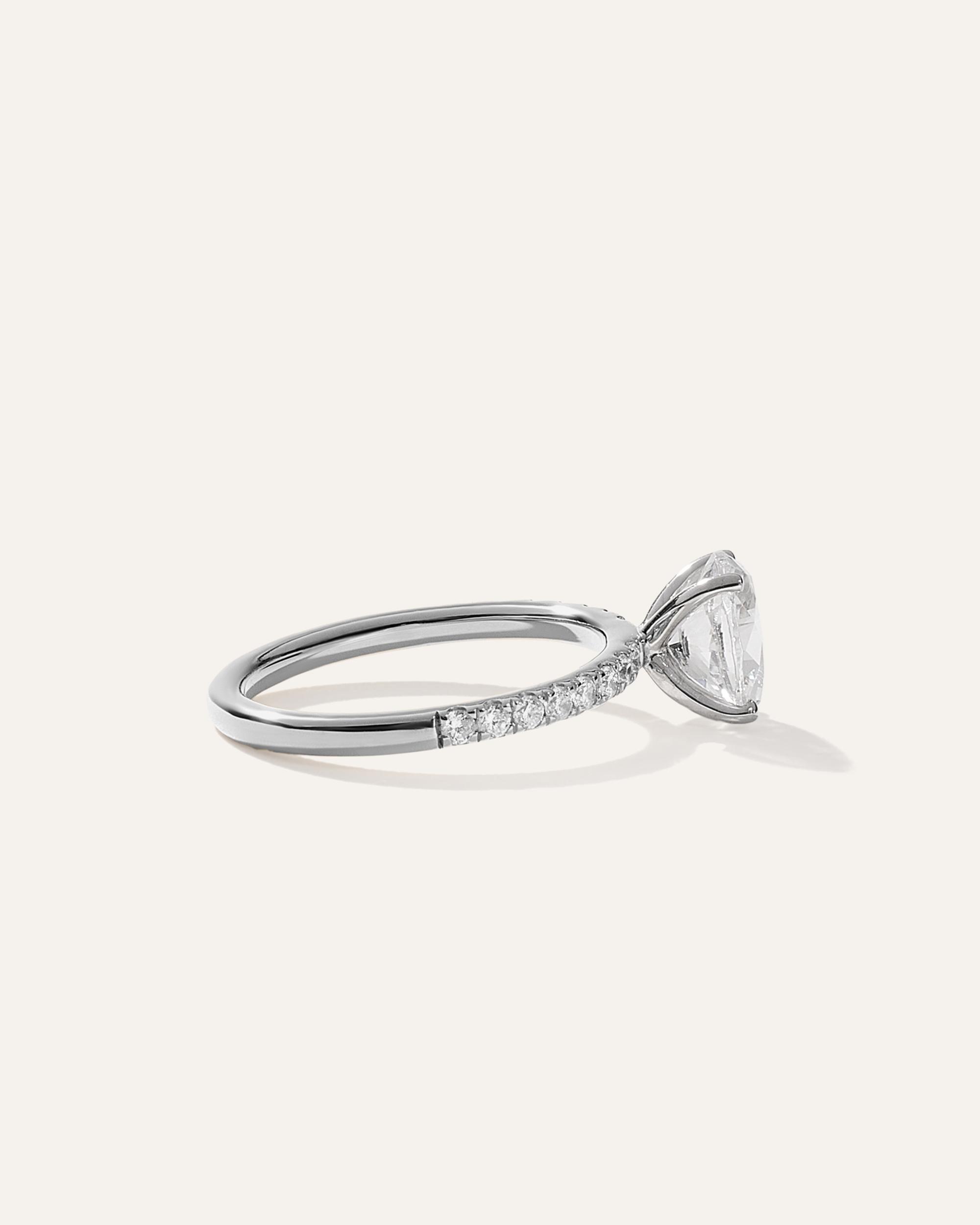 Quince | Women's Lab Grown Diamond Oval Petite Pave Engagement Ring Product Image
