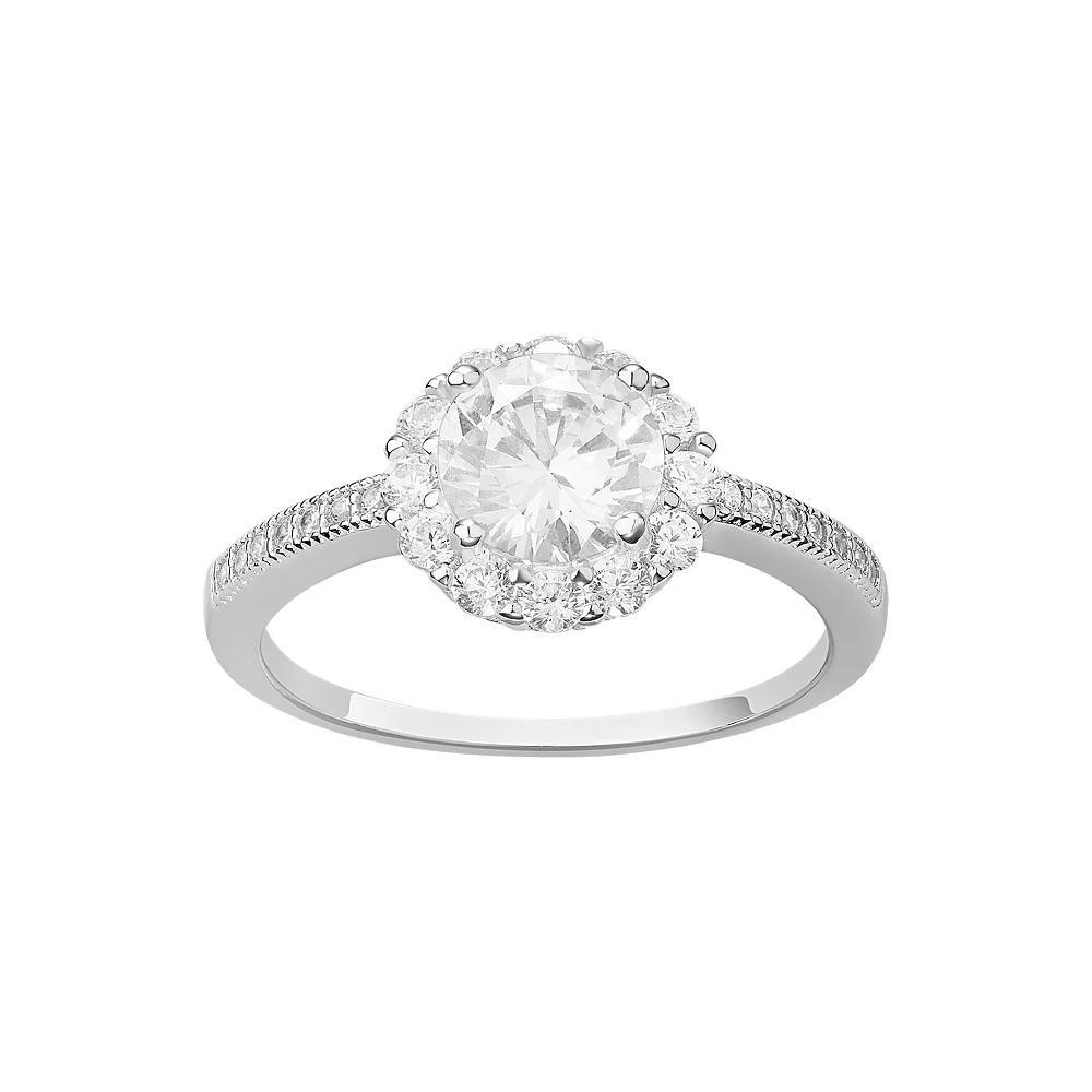 PRIMROSE Sterling Silver Cubic Zirconia Halo Ring, Women's, Size: 9 Product Image