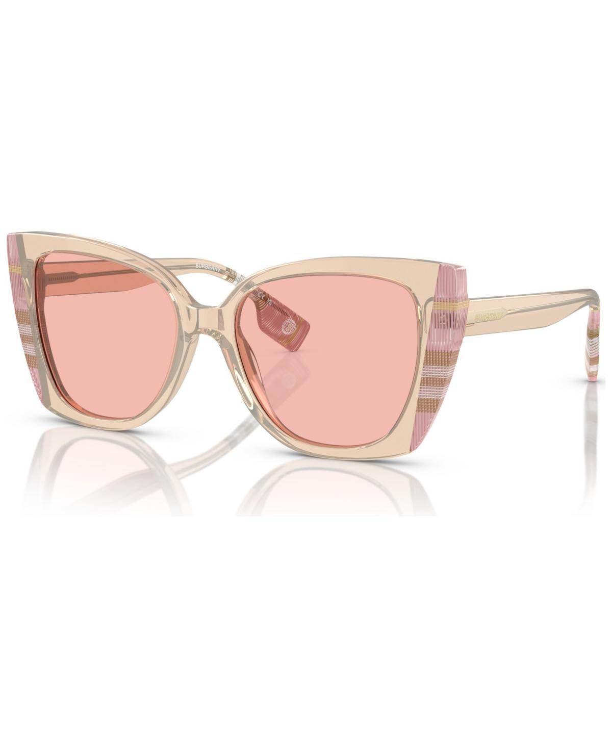 Burberry Womens BE4393 54mm Signature Plaid Cat Eye Sunglasses Product Image