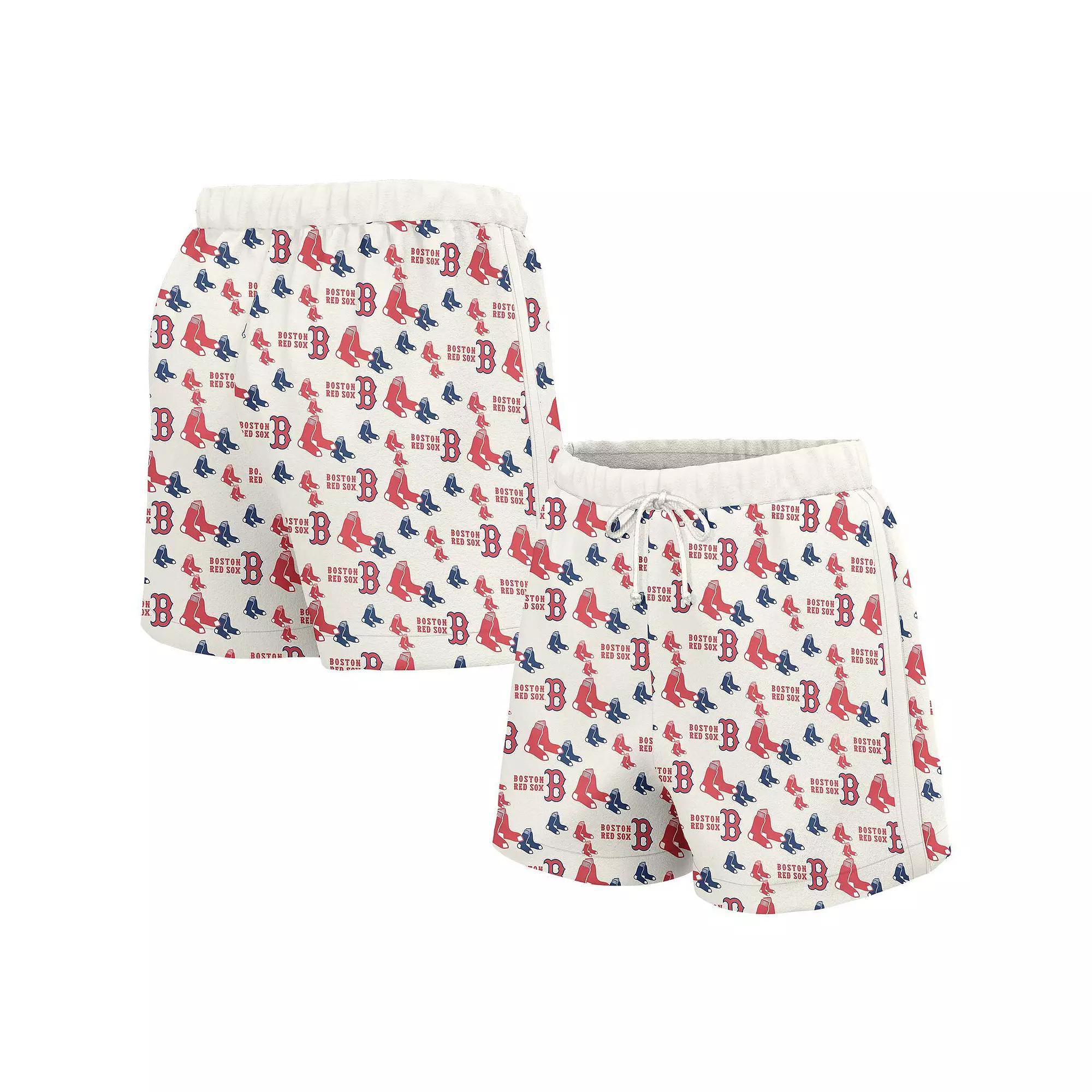 Women's Lusso  White Boston Red Sox Marge Shorts, Size: Small Product Image