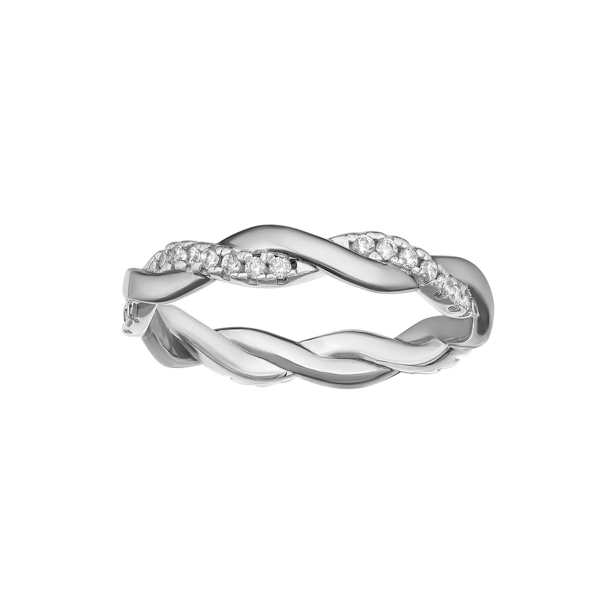 PRIMROSE Sterling Silver Cubic Zirconia Twist Ring, Women's, Size: 6 Product Image