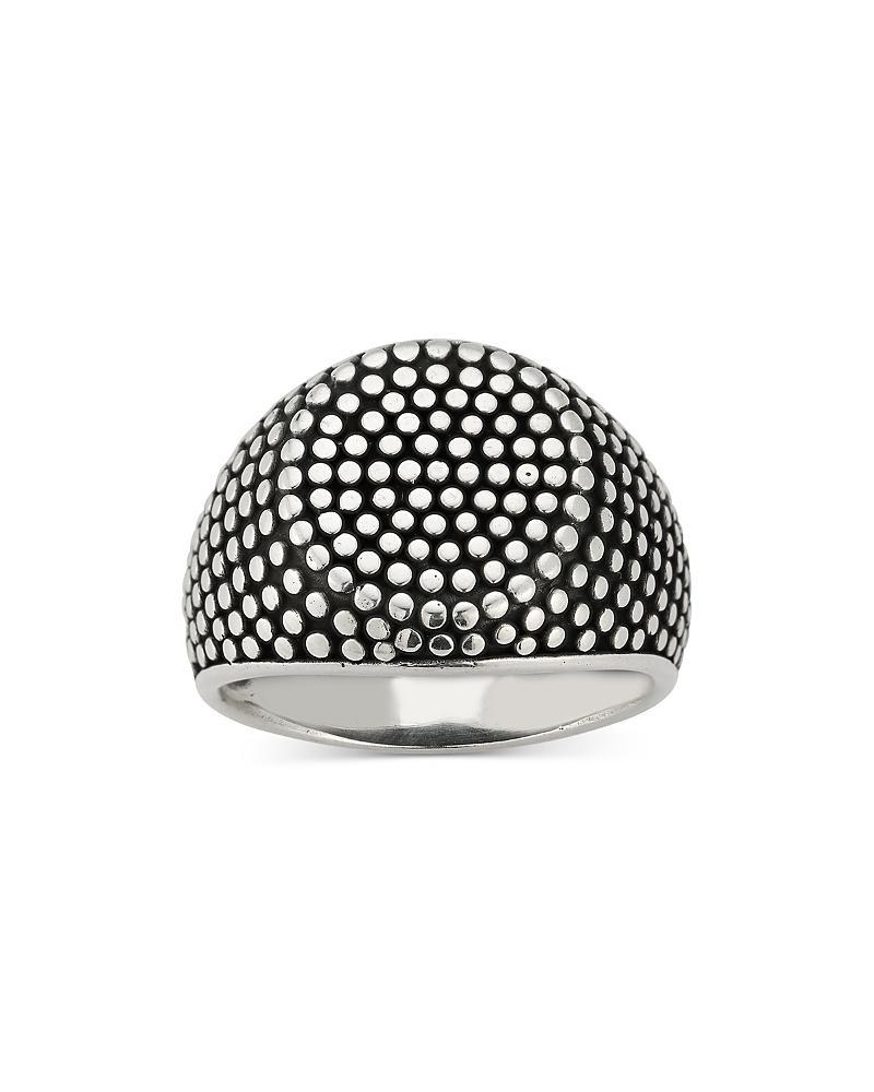Menster Men's Sterling Silver Oxidized Dotted Signet Ring, Size: 9 Product Image