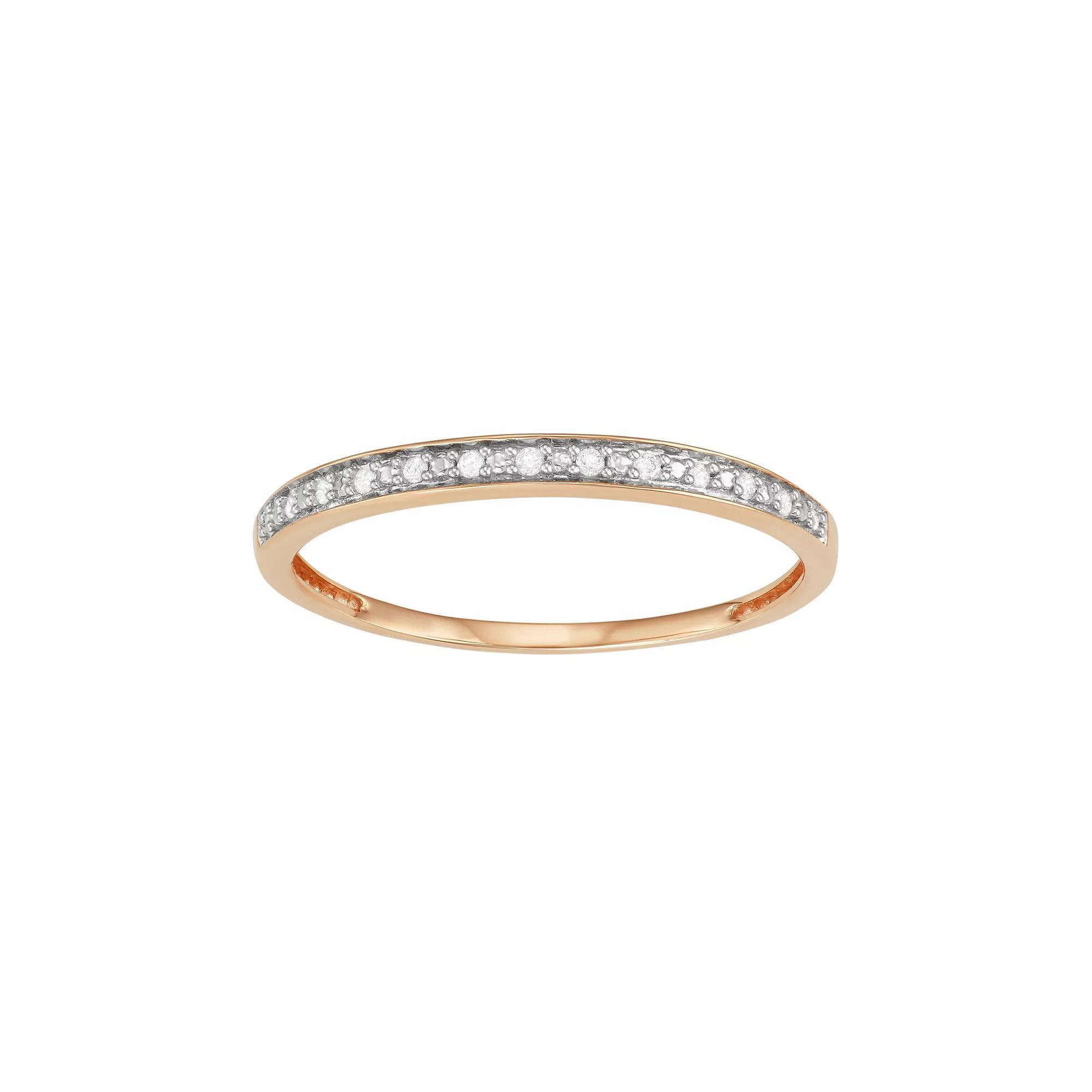 10k Gold Diamond Accent Wedding Ring, Womens Pink Product Image