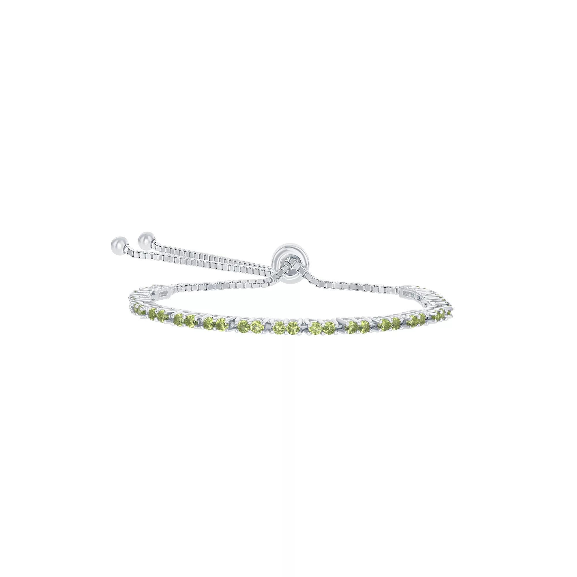 Sterling Silver 2mm Birthstone Bracelet, Women's, Size: 8", August Product Image