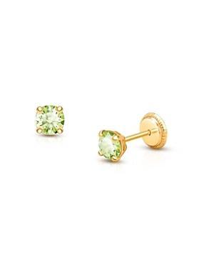 Tiny Blessings Tiny Blessings Childrens 14K Gold 4mm Crystal Birthstone Studs Girls Screw Back Earrings Product Image