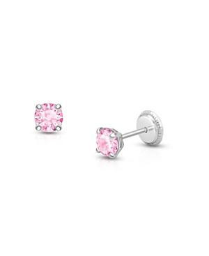 Tiny Blessings Tiny Blessings Childrens 14K Gold 4mm Crystal Birthstone Studs Girls Screw Back Earrings Product Image