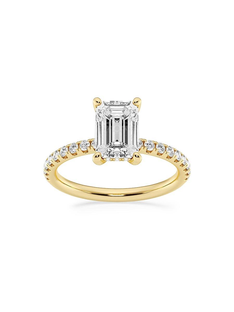 Womens 14K Yellow Gold & Emerald-Cut Lab-Grown Diamond Hidden Halo Ring/0.80-3.41 TCW Product Image