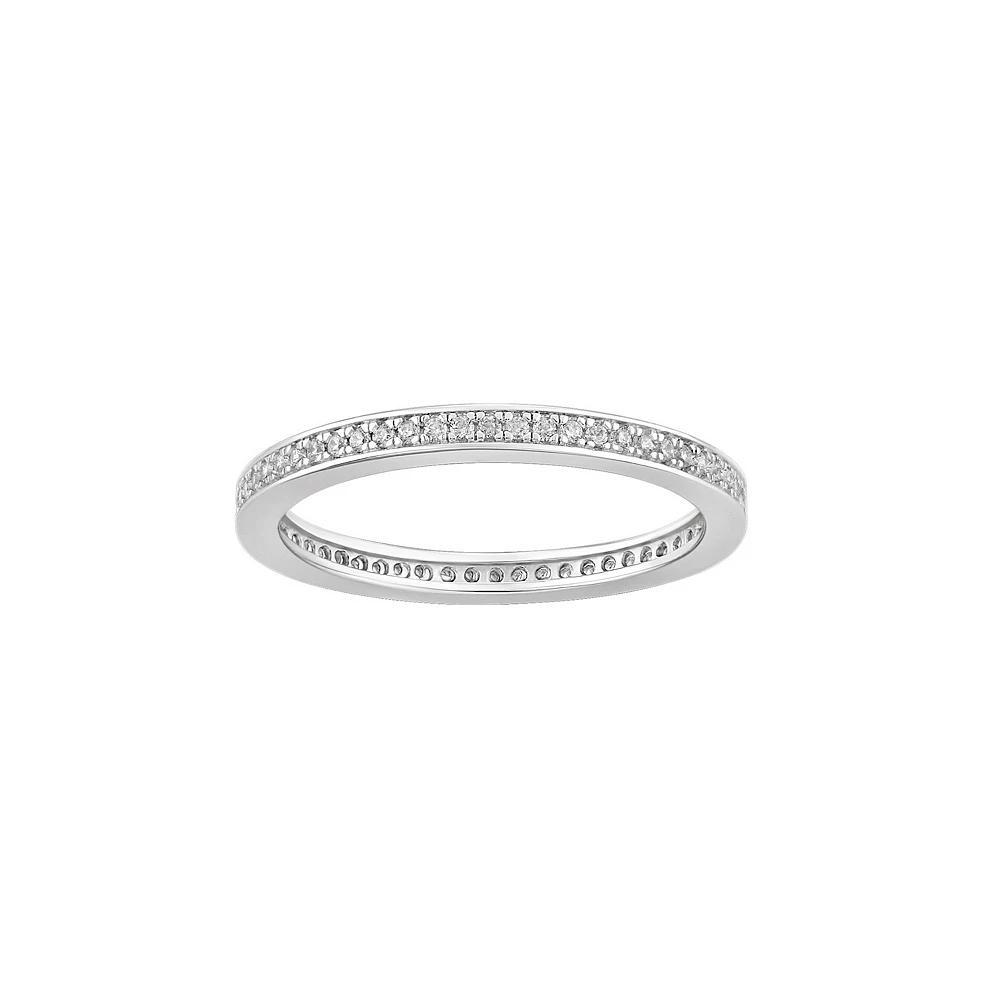 PRIMROSE Sterling Silver Cubic Zirconia Channel Band Ring, Women's, Size: 7, Sterling Silver White Product Image