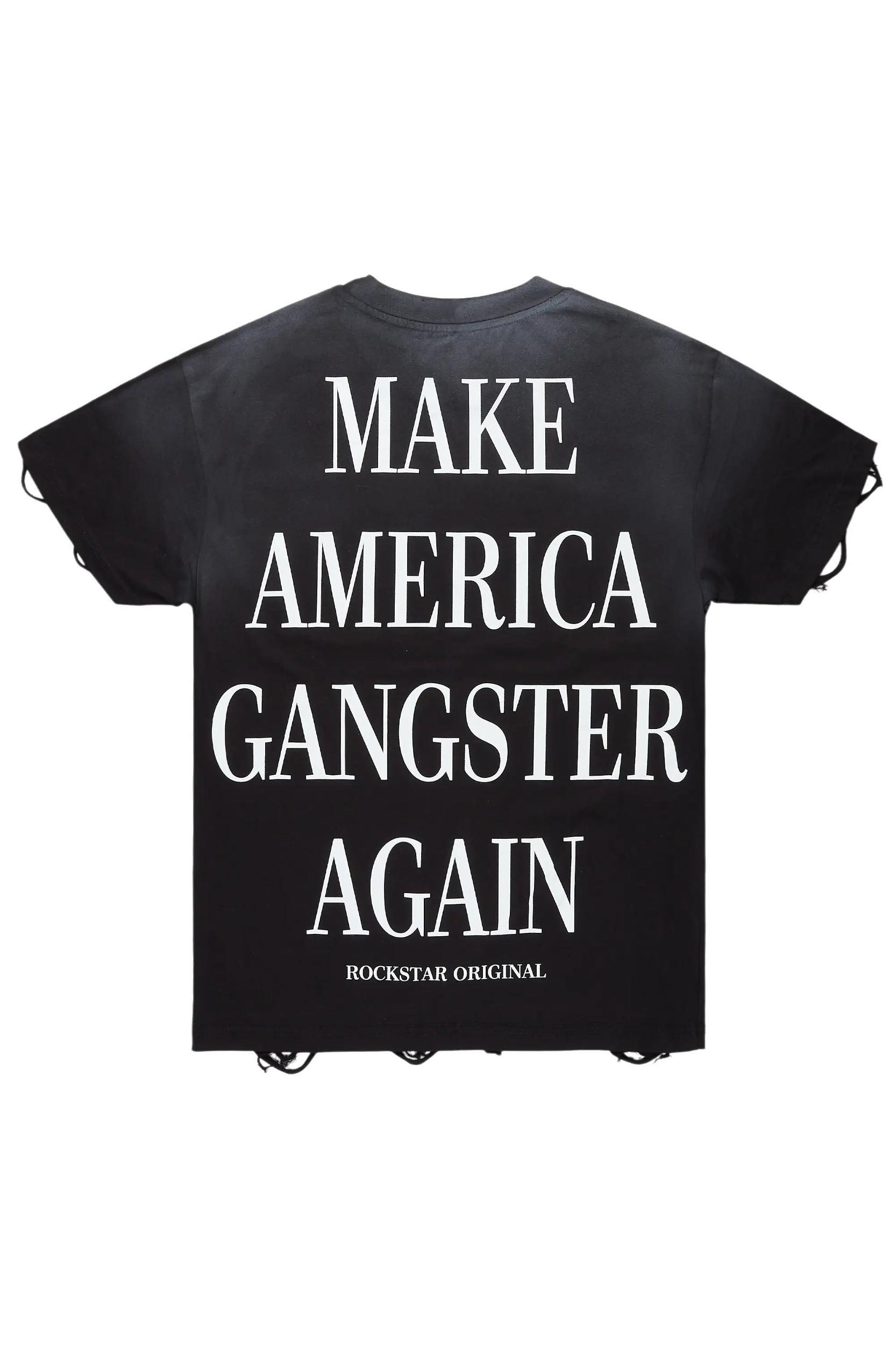 Drako Black Oversized Graphic T-Shirt Male Product Image