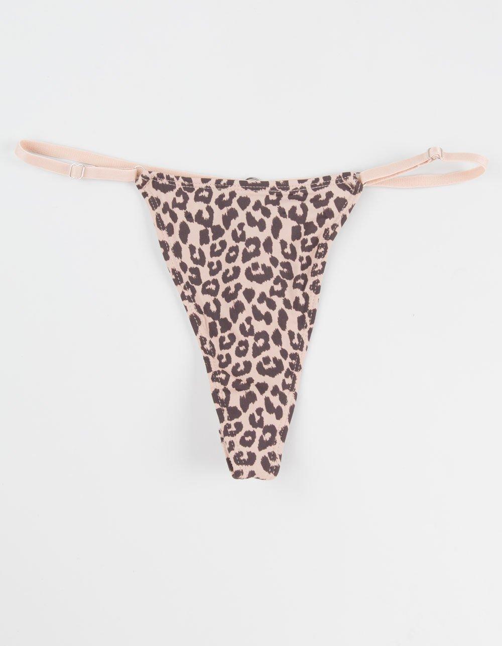 FULL TILT Micro Leopard Print Side Strap Thong Product Image