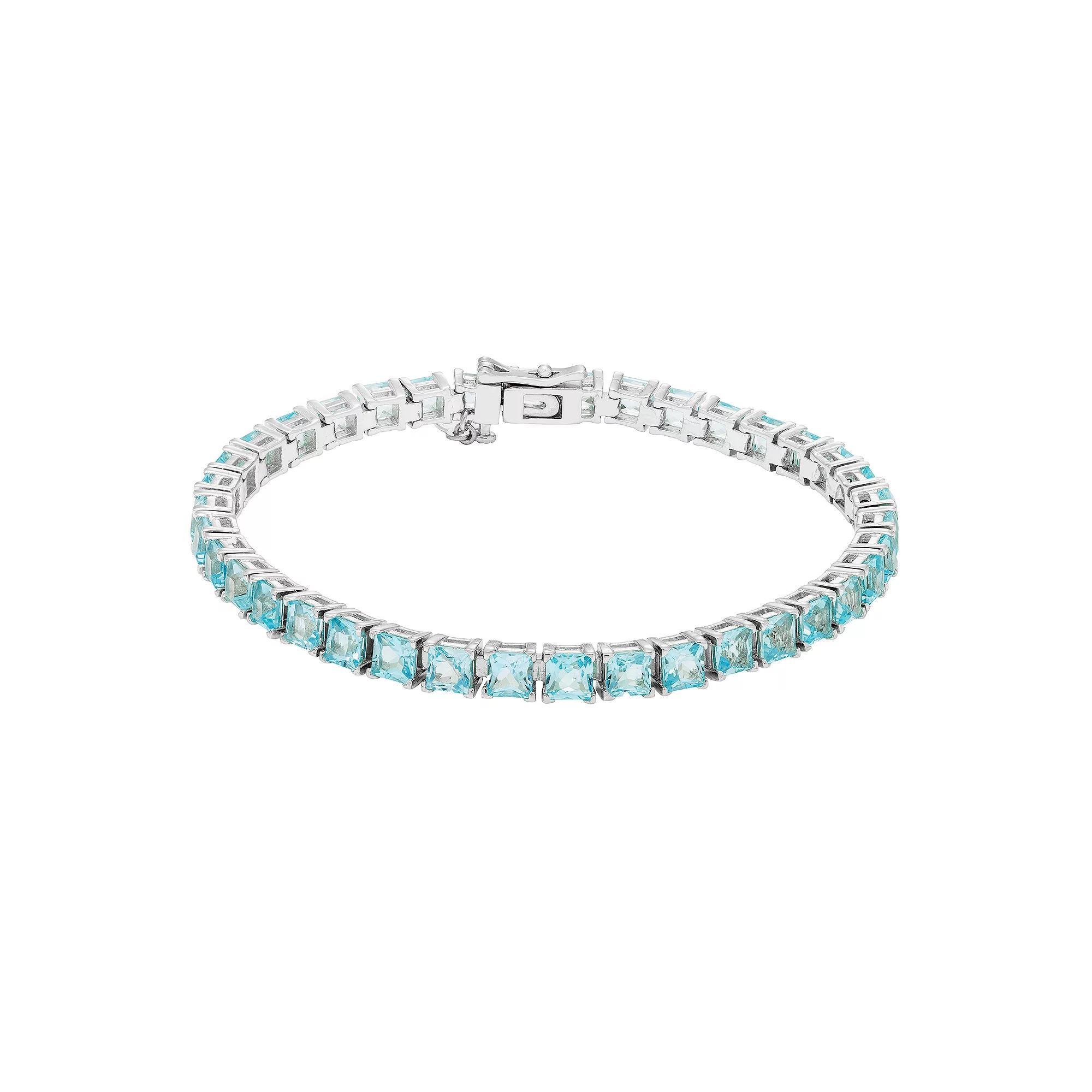 Sterling Silver Sky Blue Topaz Tennis Bracelet, Women's, Size: 7.5" Product Image