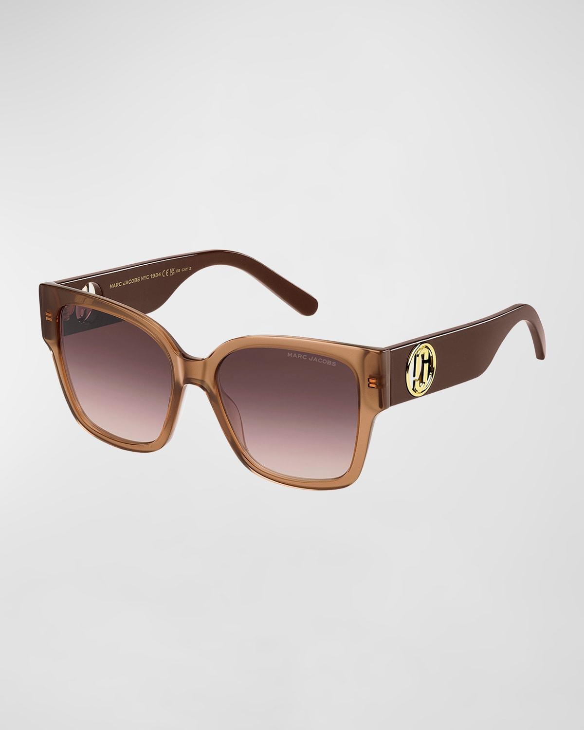 Gradient Acetate & Metal Square Sunglasses Product Image