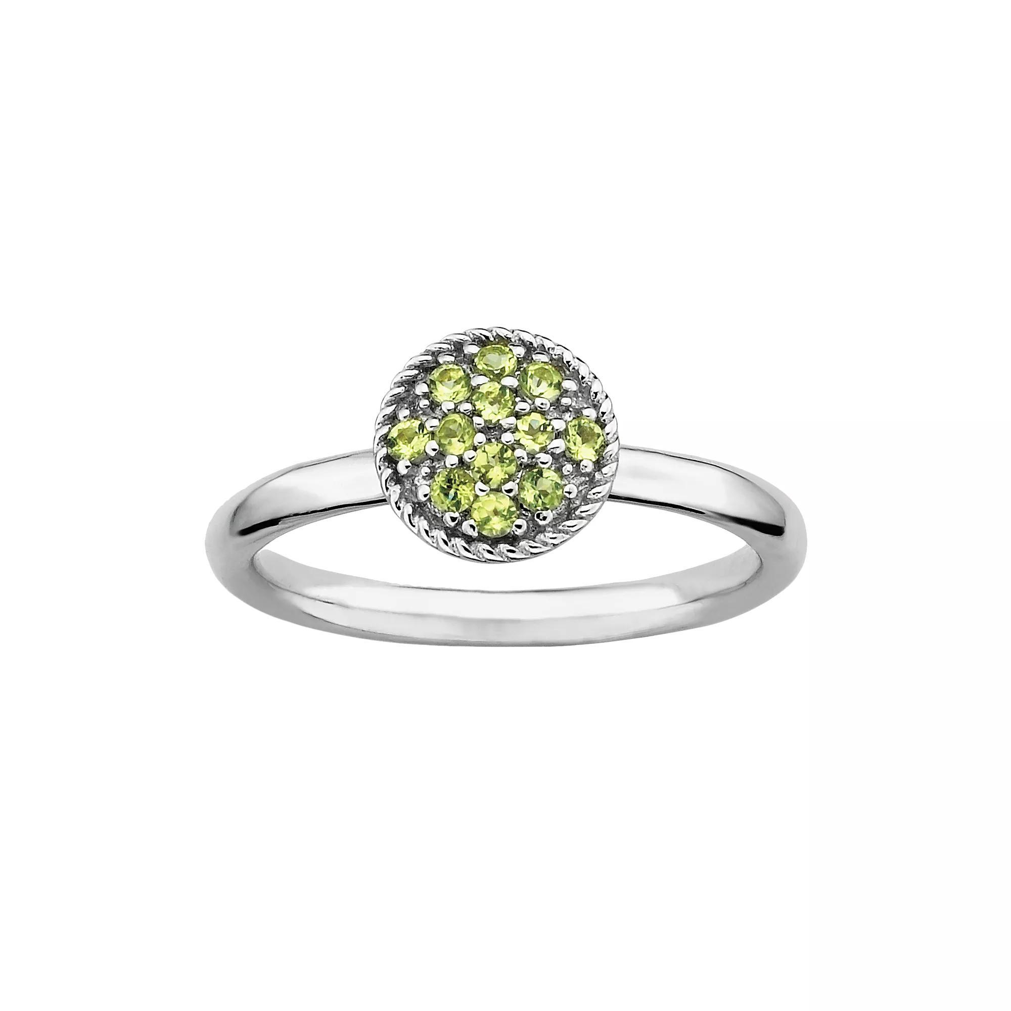 Stacks & Stones Sterling Silver Peridot Cluster Stack Ring, Women's, Size: 10 Product Image