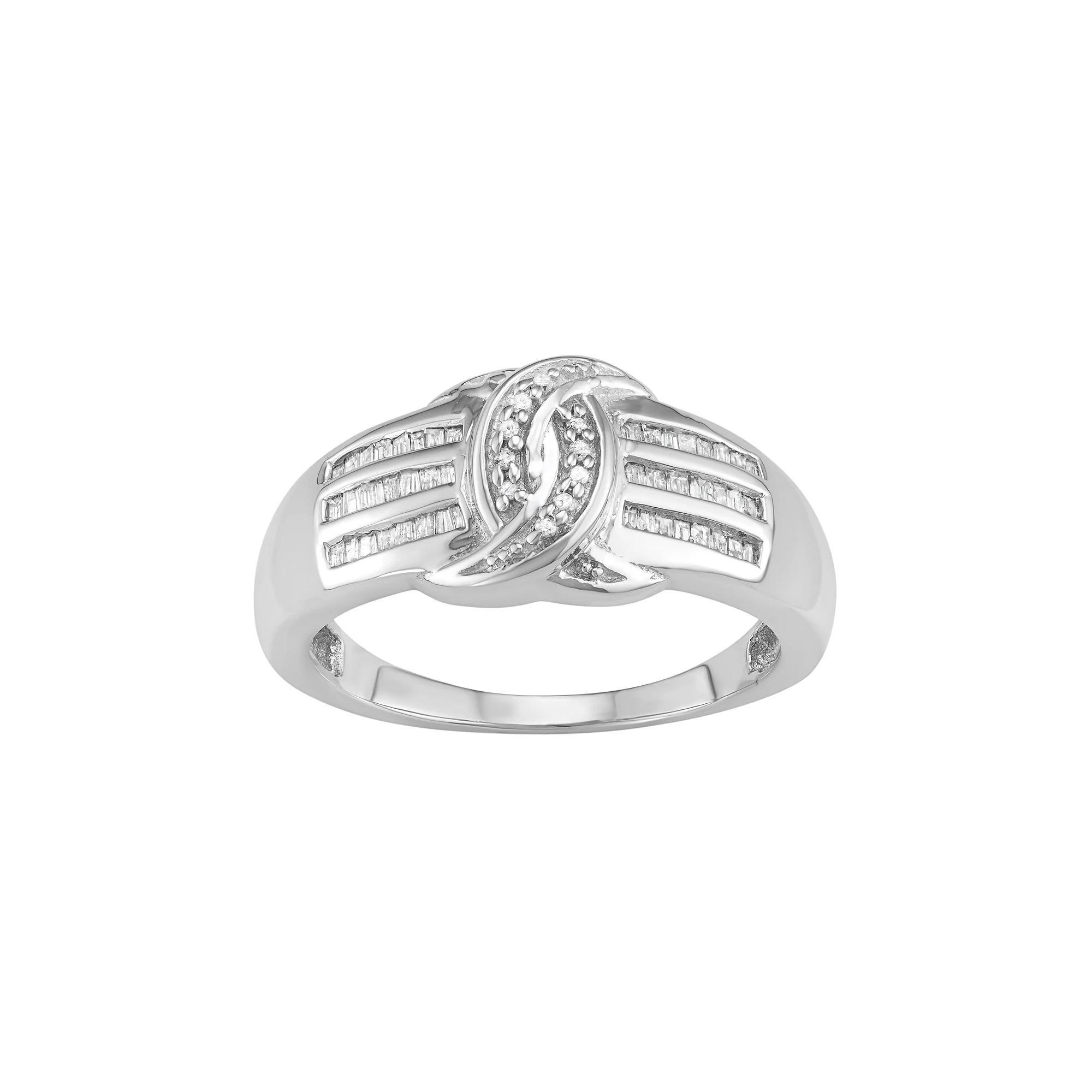 Jewelexcess Sterling Silver 1/4 Carat T.W. Diamond Ring, Women's, Size: 6, White Product Image