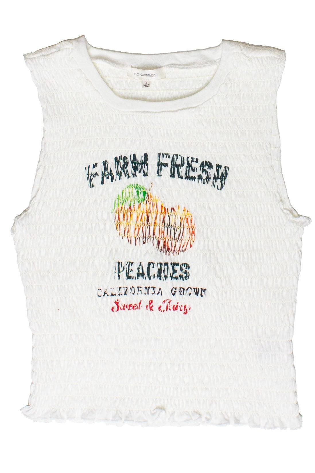 Farm Fresh Peaches Shirred Tank Top Product Image