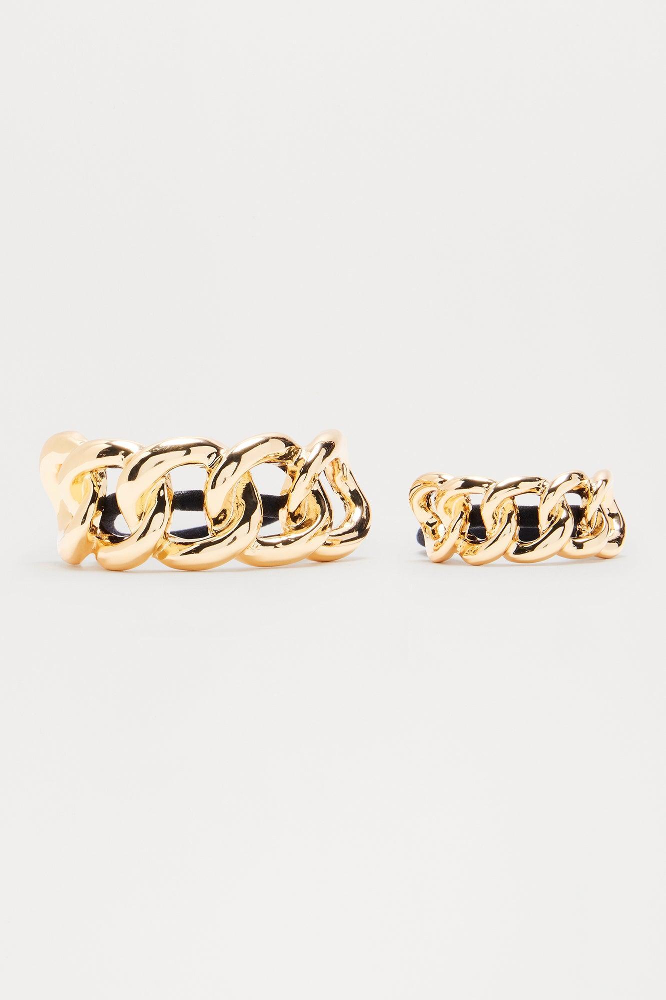 Chain On Me 2 Piece Scrunchie Set - Gold Product Image