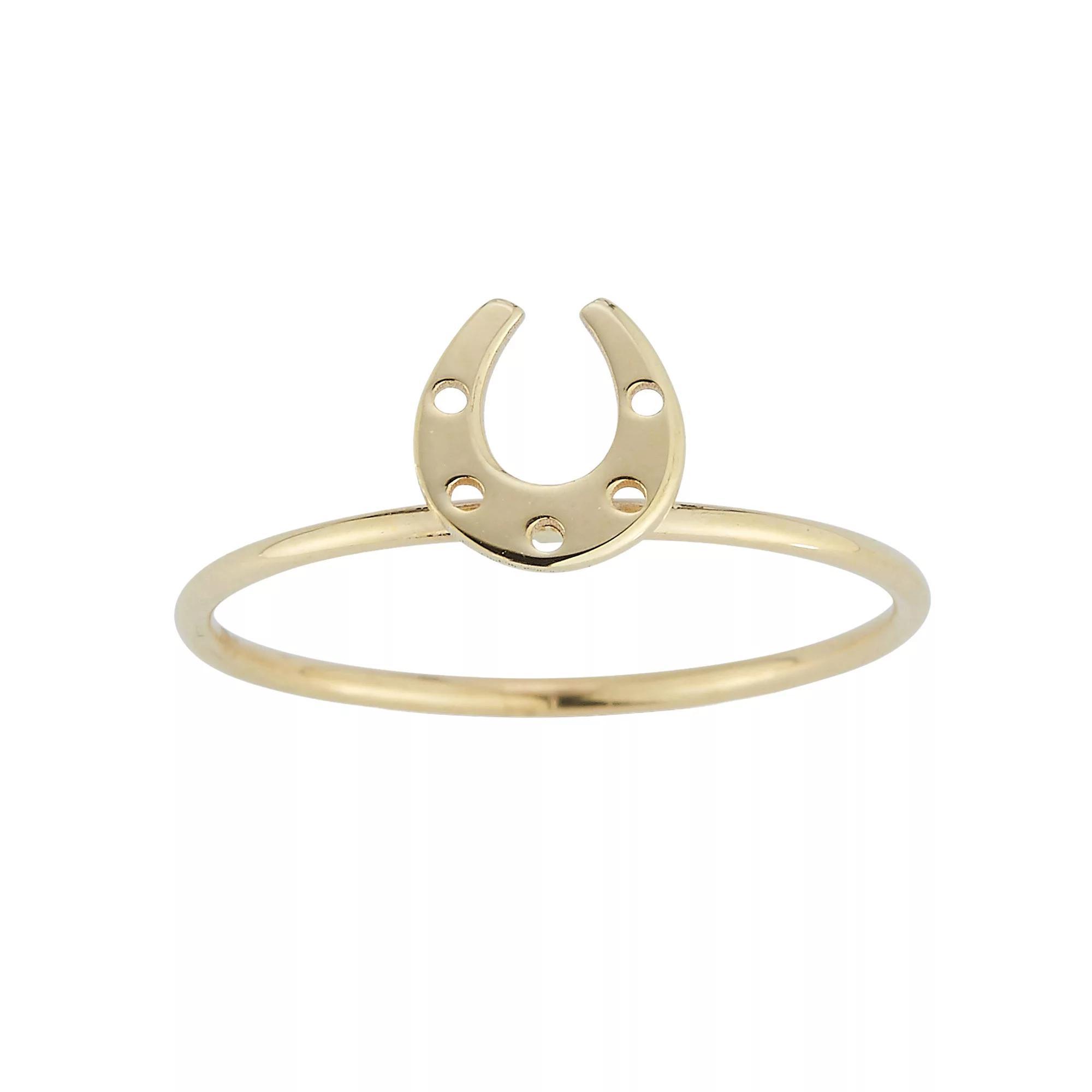 LUMINOR GOLD 14k Gold Horseshoe Stackable Ring, Women's, Size: 6, Yellow Product Image