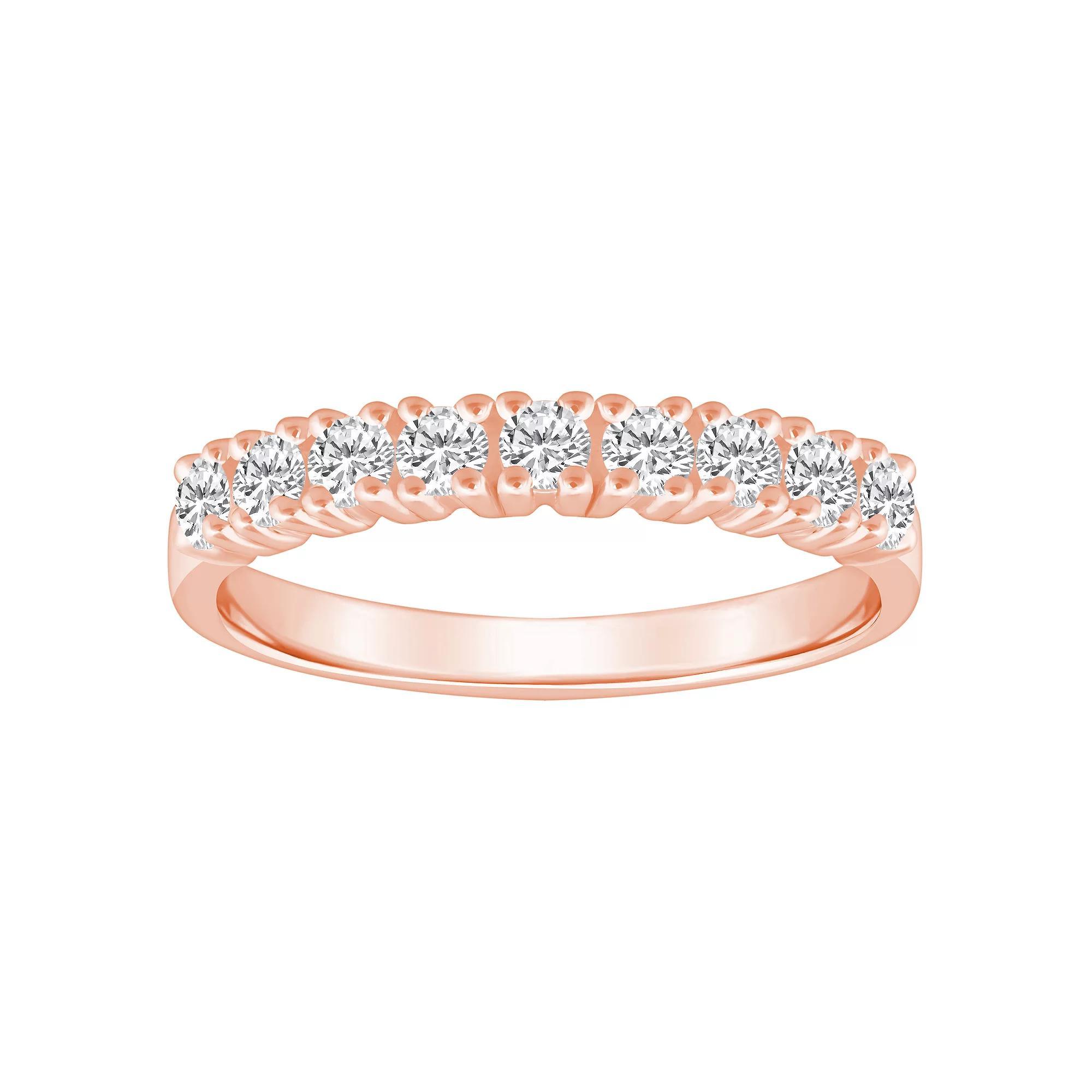 Alyson Layne 14k Gold 1/2 Carat T.W. Diamond 9-Stone Wedding Ring, Womens White Product Image