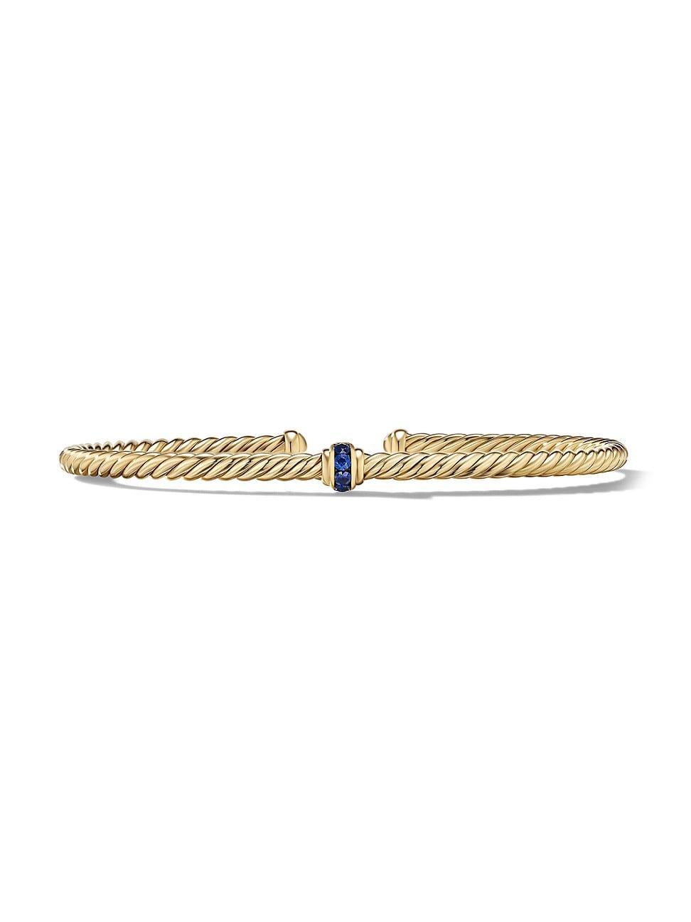 David Yurman 18K Yellow Gold Cable Classics Pave Ruby Center Station Bracelet Product Image